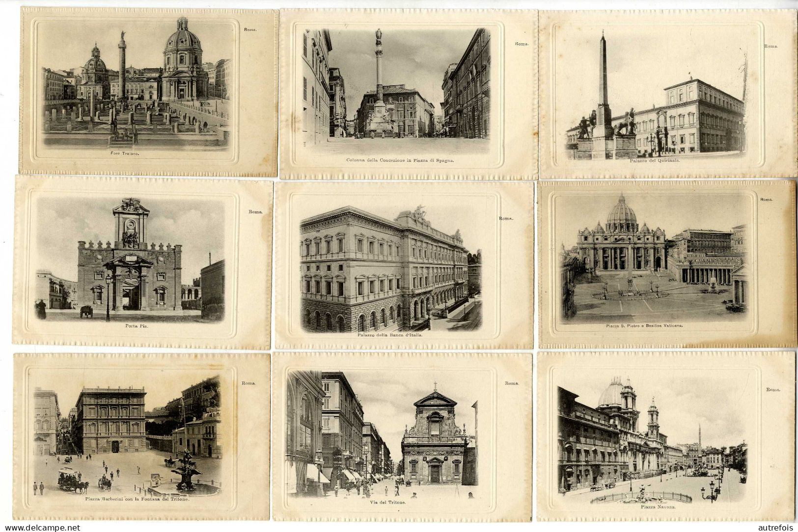 ROMA  ROME   LOT 18 CARTES ANCIENNES EDITIONS A FIAMMA ROMA  -  VERS 1900 - Verzamelingen