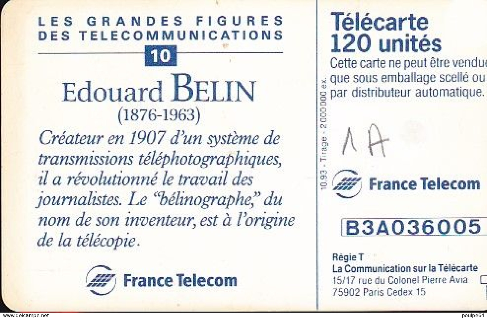 F443 - 10/1993 - EDOUARD BELIN - 120 GEM1A - 1993