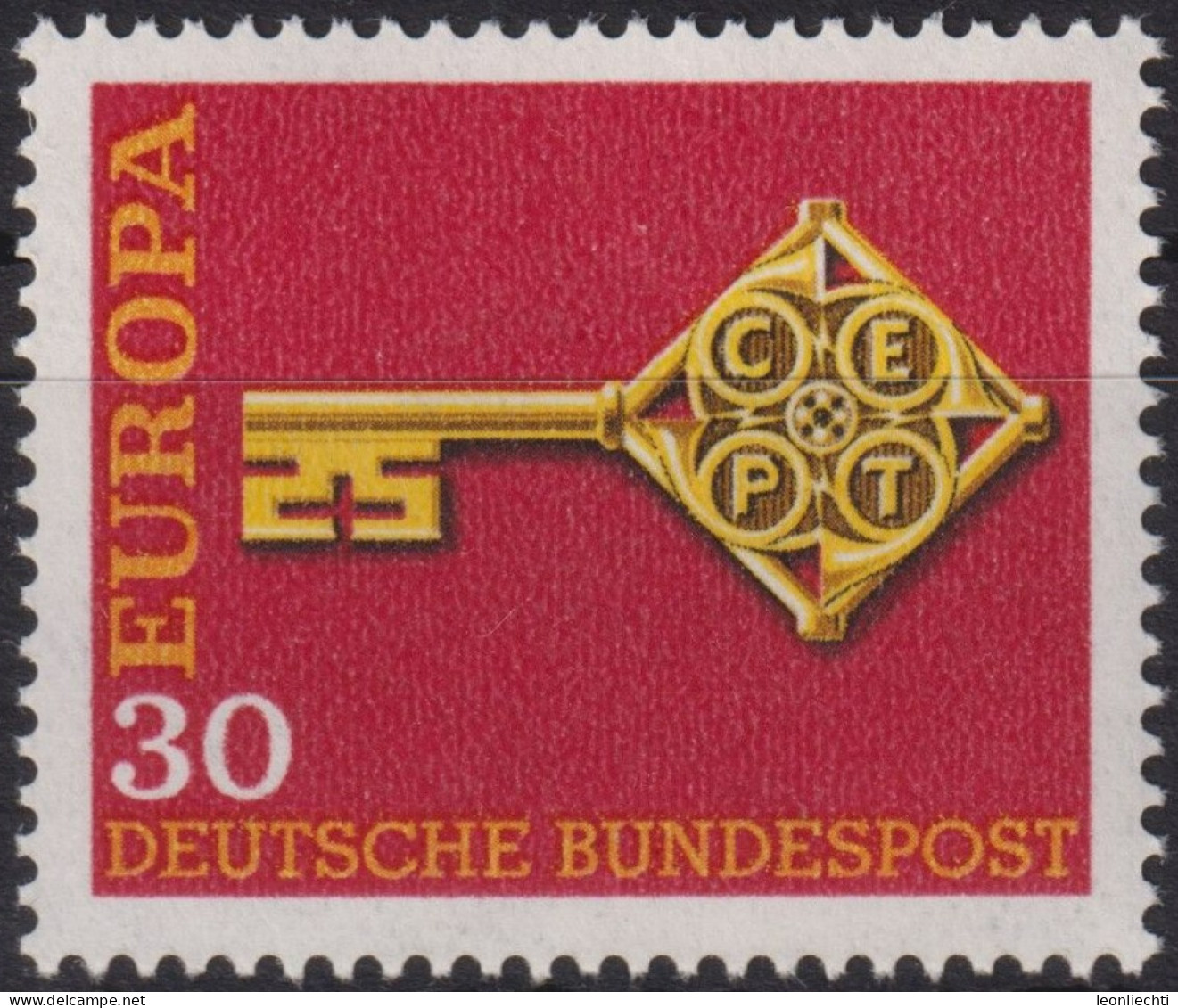 1968 Deutschland > BRD, ** Mi:DE 560, Sn:DE 984, Yt:DE 424, Europa (C.E.P.T.) 1968 - Schlüssel - 1968