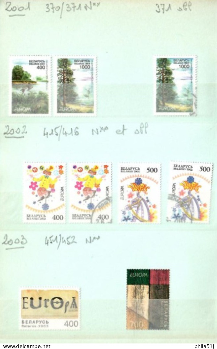 EUROPA  BIELORUSSIE ---ANNEE 2001/2014 ---N** & OBL 1/3 DE COTE - Sammlungen