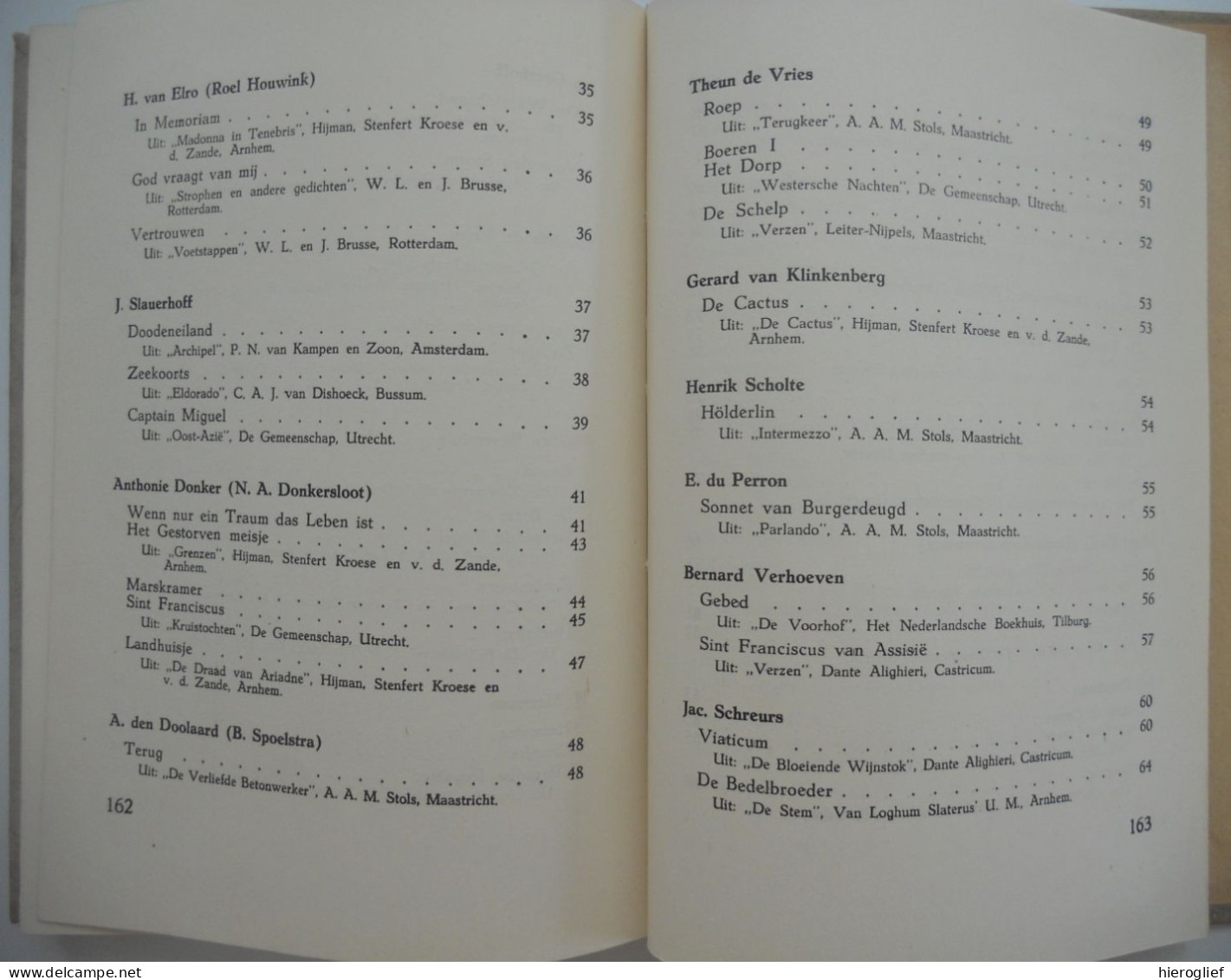 Langs de vele wegen - verzen v na 1914 uit Noord- en Zuid-Nederland verzameld door P Maximilianus / gedichten Vlaanderen