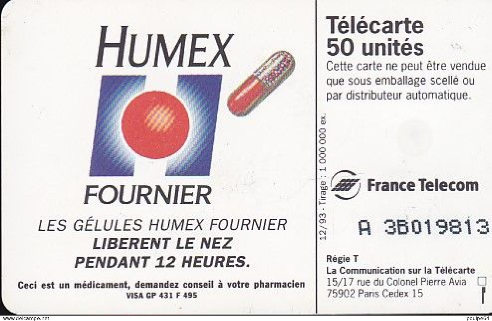 F446 - 12/1993 - HUMEX FOURNIER - 50 SO3 - 1993