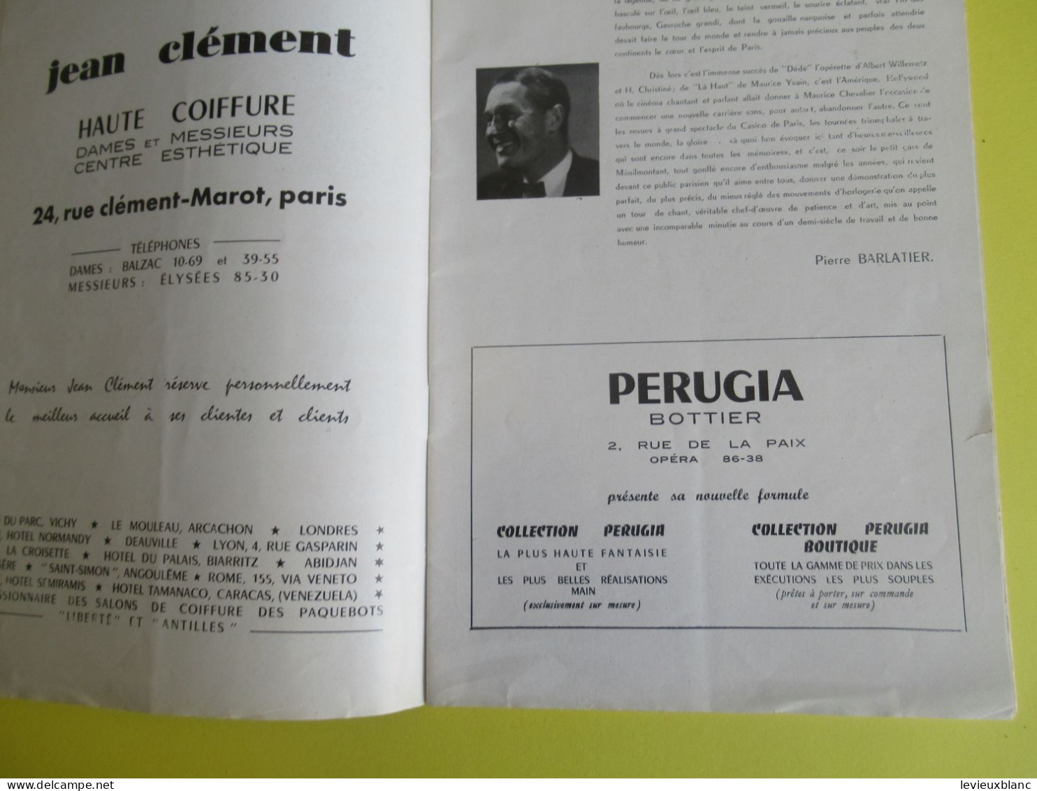 Programme/ALHAMBRA Maurice CHEVALIER/ "De Ménilmontant à Ménilmontant"/ Michel LEGRAND/ Raymond DEVOS/ 1956     PROG364 - Programmi