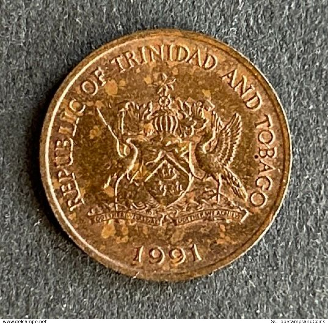 $$T&B600 - Elizabeth II Coat Of Arms - Hummingbird - 1 Cent Coin - Trinidad & Tobago - 1991 - Trinité & Tobago