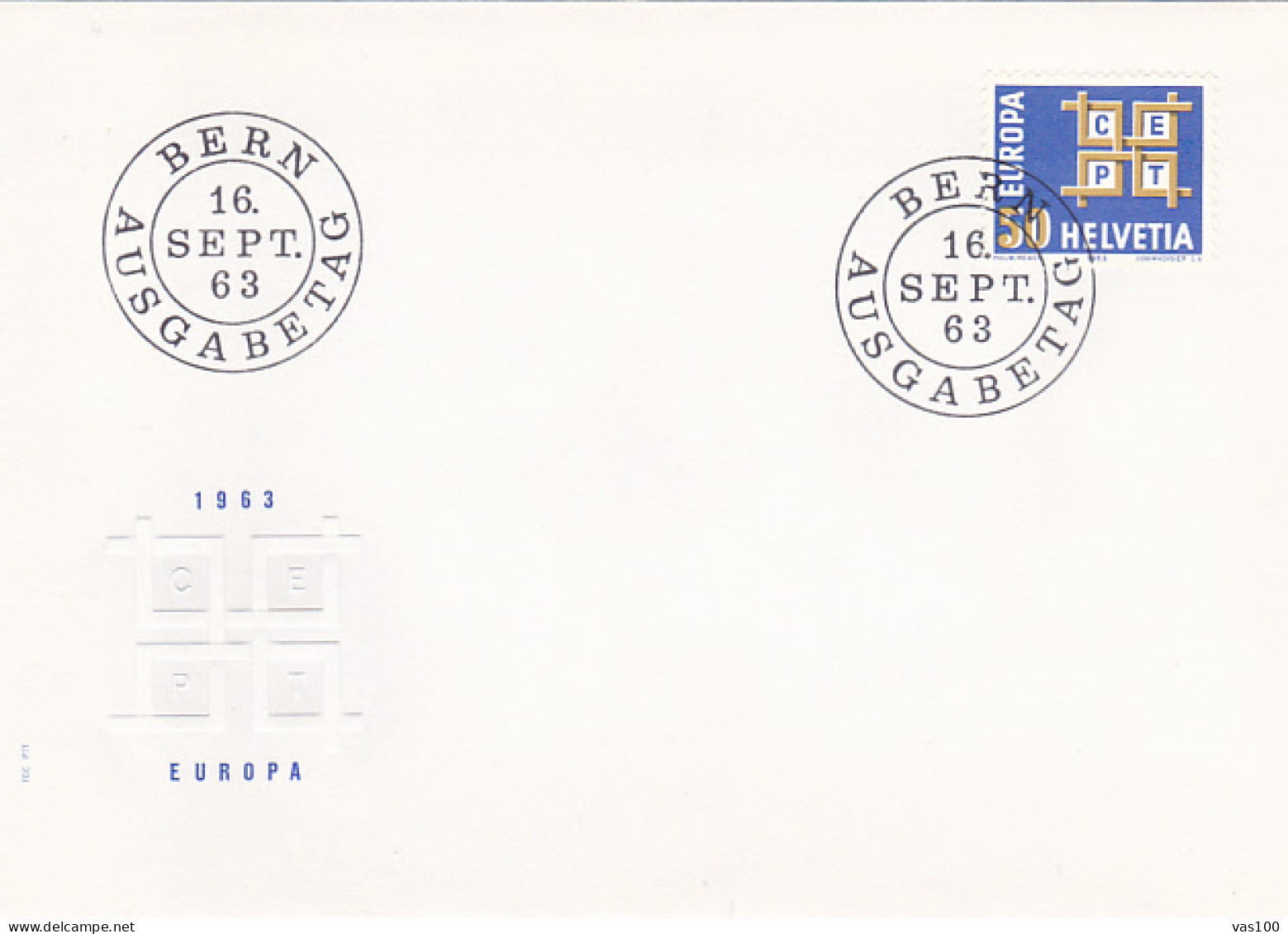 EUROPA CEPT, COVER FDC, 1963, SWITZERLAND - 1963