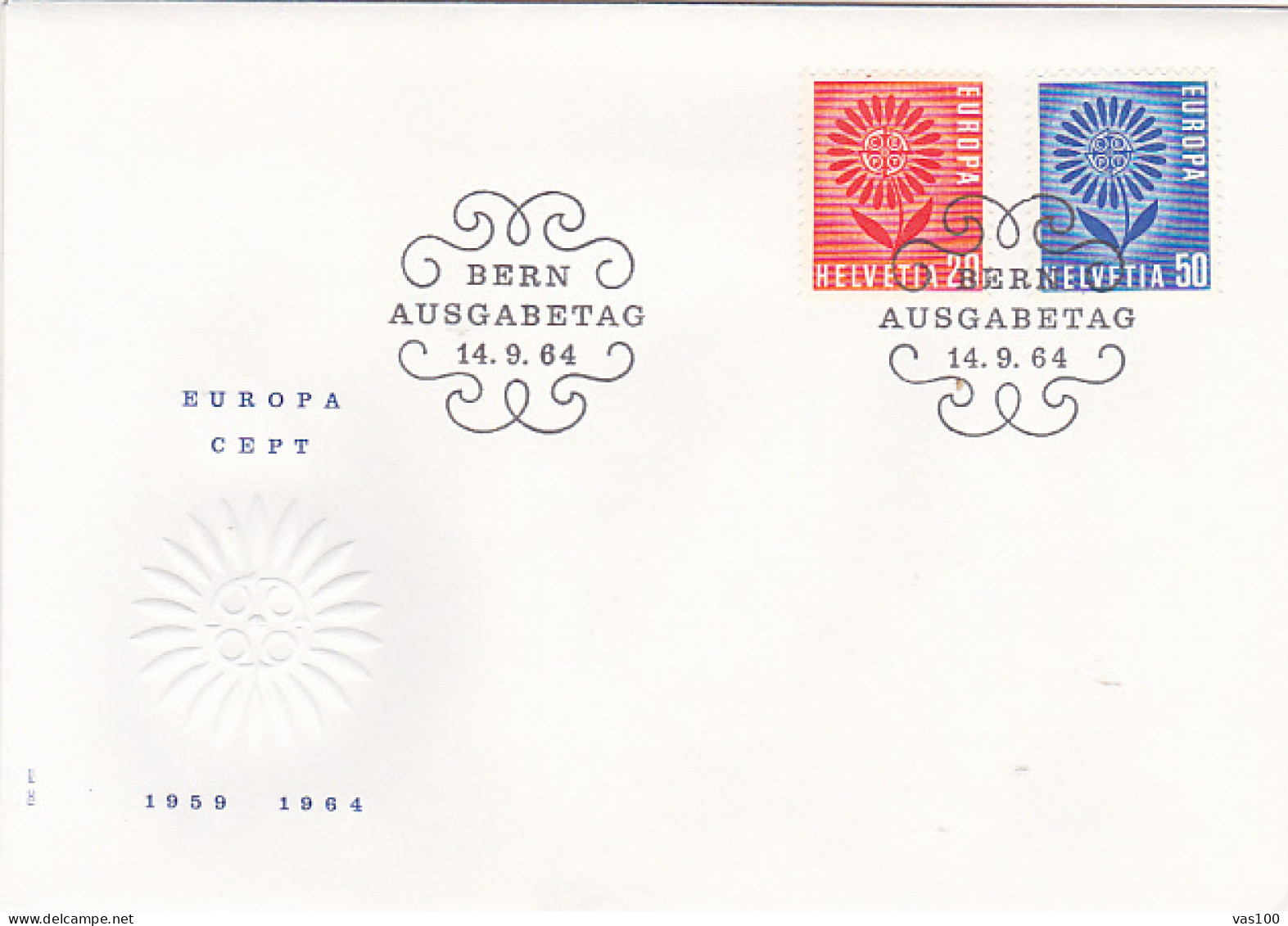 EUROPA CEPT, FLOWER, COVER FDC, 1964, SWITZERLAND - 1964