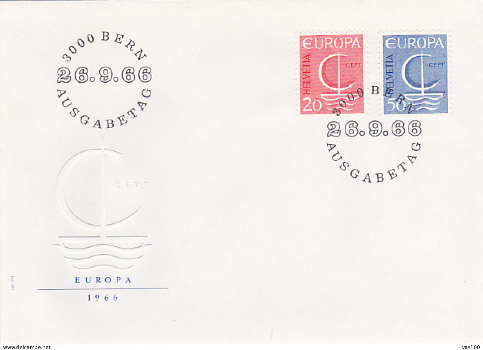 EUROPA CEPT, SAILING BOAT, COVER FDC, 1966, SWITZERLAND - 1966