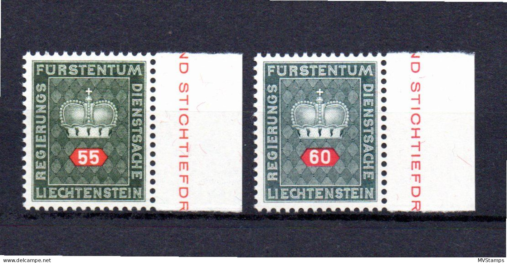 Liechtenstein 1950 Set Service/Dienst Stamps (Michel D 40/41 Y) N White PaperMNH - Dienstzegels