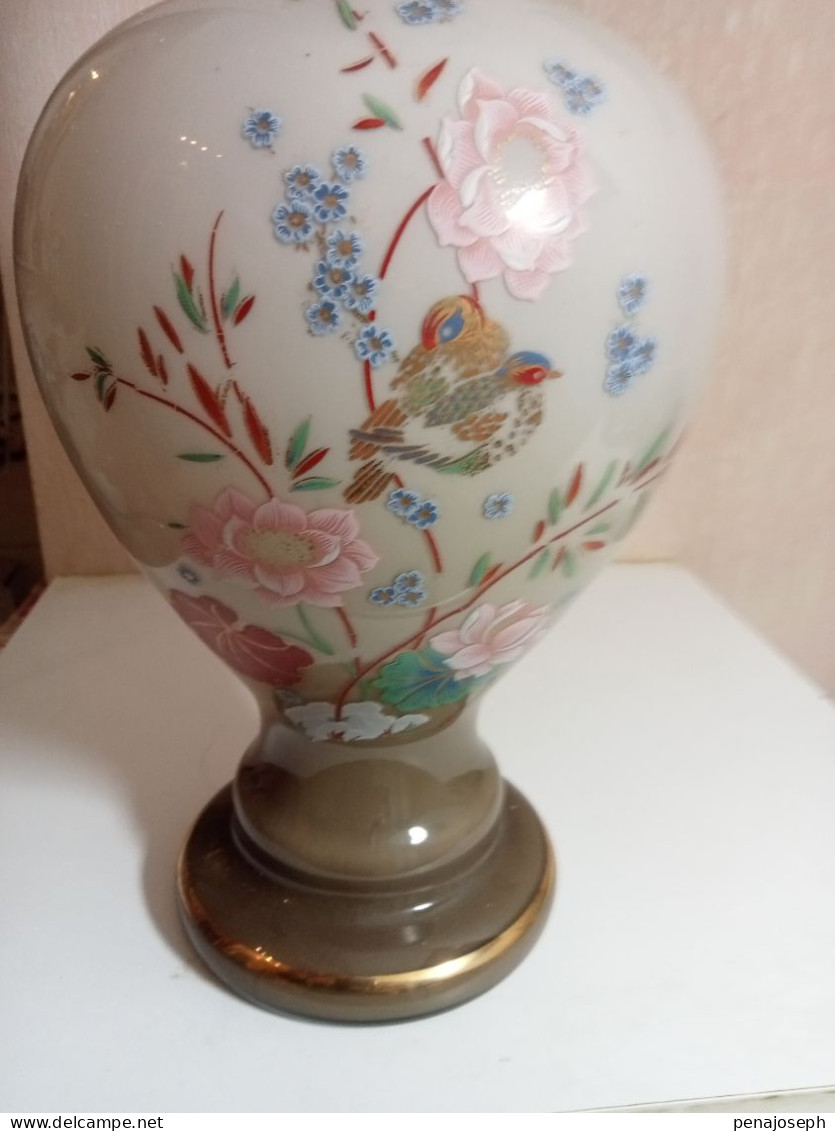 vase ancien  opaline hauteur 37 cm diamètre 15 cm