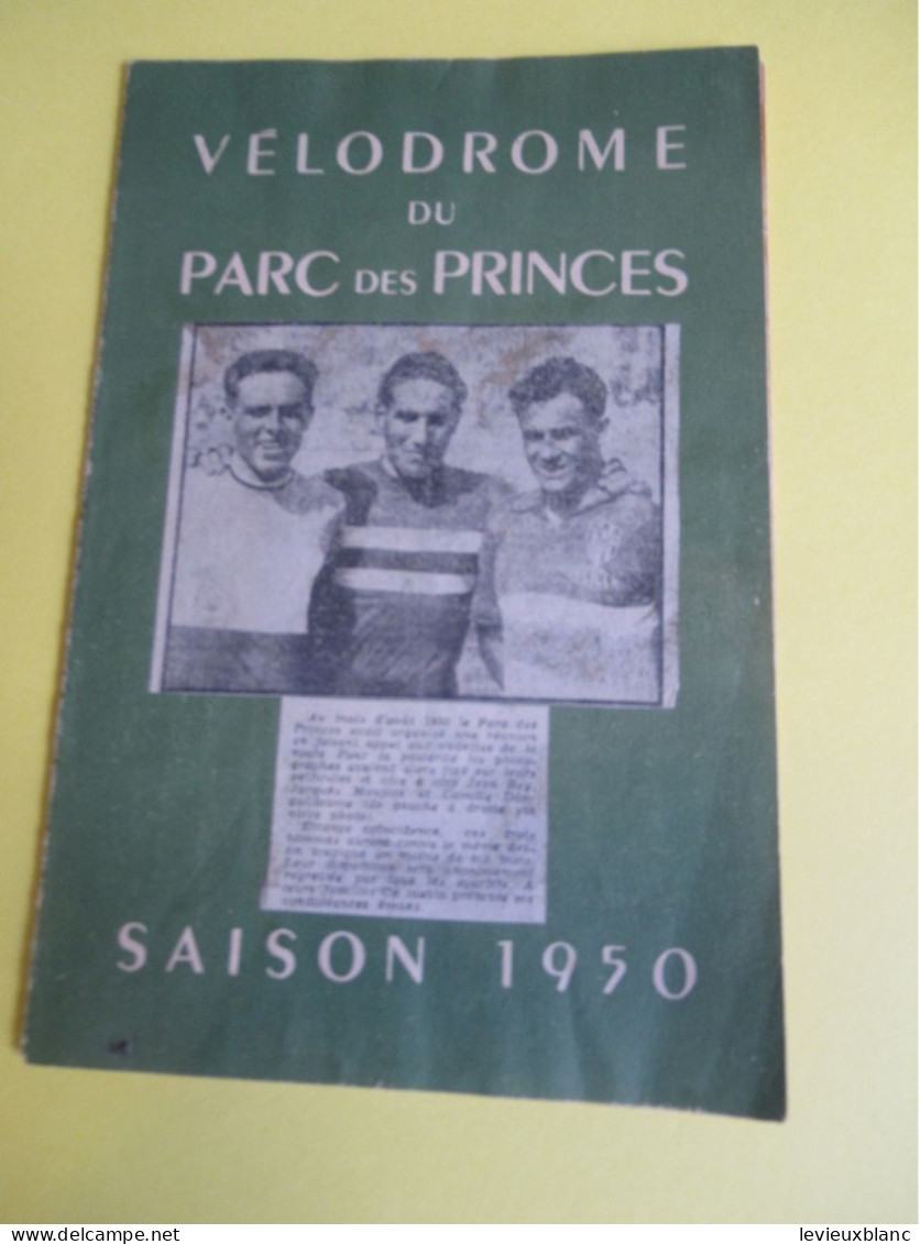 Programme/Vélodrome Du Parc Des Princes/ Saison 1950/Arrivée Du Grand Prix Des Nations /17 Septembre 1950     PROG365 - Wielrennen