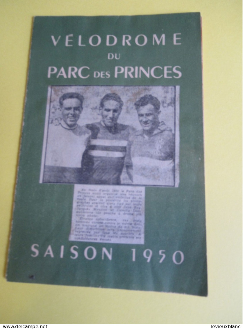 Programme/Vélodrome Du Parc Des Princes/ Saison 1950/Arrivée Du Grand Prix Des Nations /17 Septembre 1950     PROG365 - Radsport