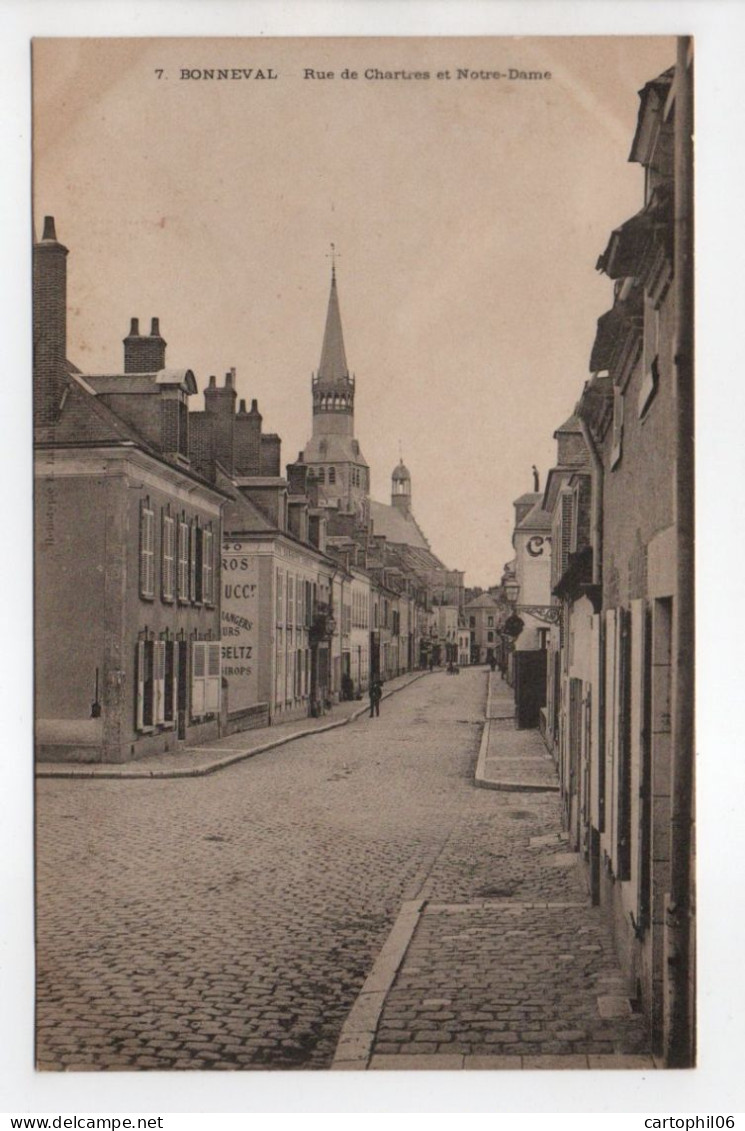 - CPA BONNEVAL (28) - Rue De Chartres Et Notre-Dame - - Bonneval