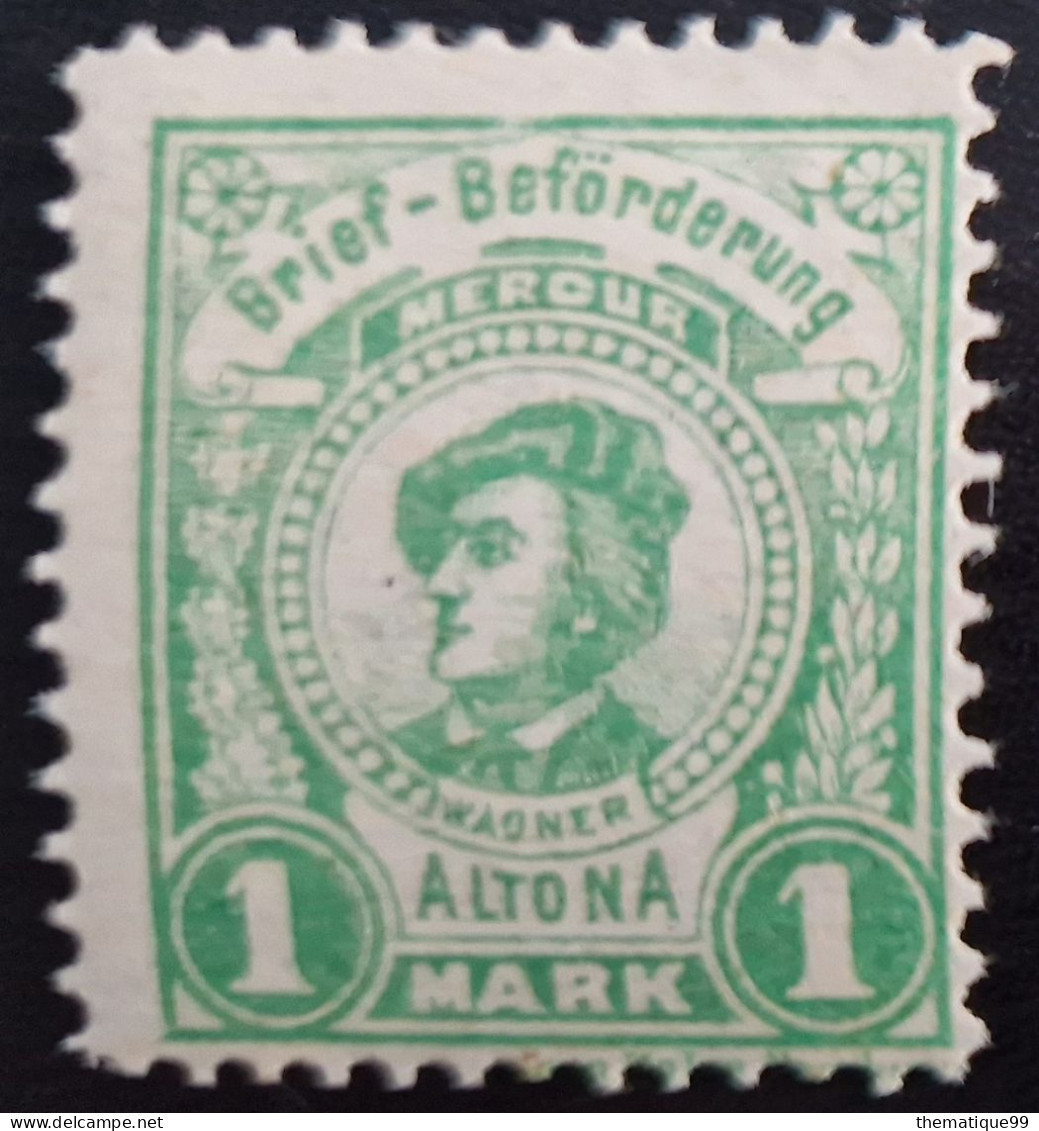 Timbre De La Poste Privée De La Ville Allemande D'Altona (1889) : Compositeur De Musique WAGNER - Musik