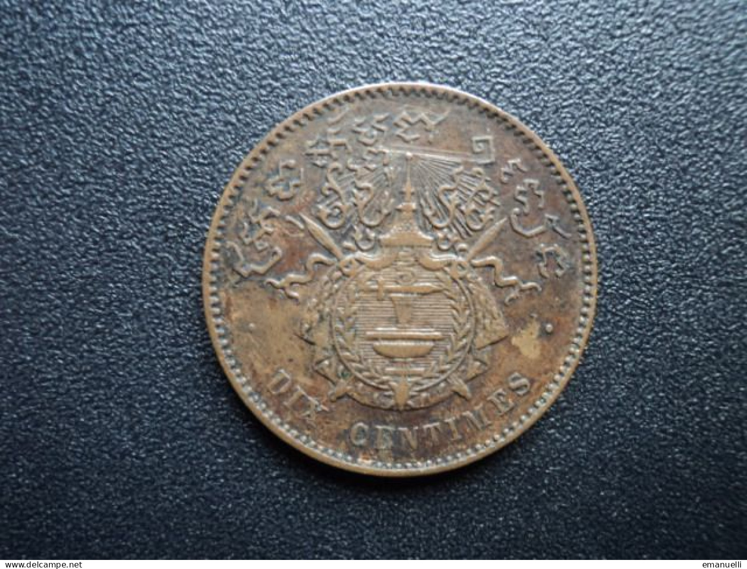 CAMBODGE * : 10 CENTIMES   1860   G.22a ** / KM 43.1     TTB