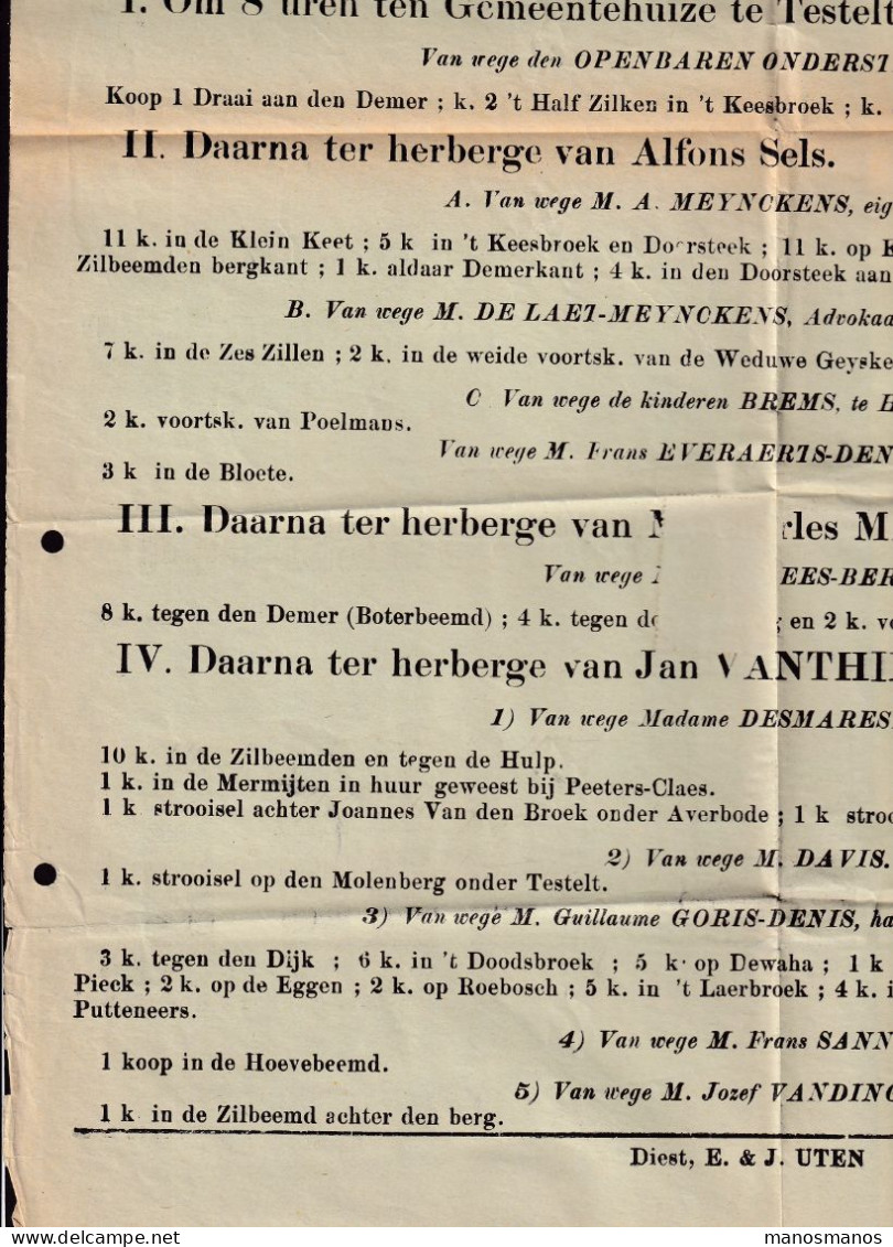 DDEE 888 -- Affiche Complète TP Cérès 10 C  DIEST 1935 à ANDERLECHT - Ventes à TESTELT , SICHEM , AVERBODE - 1932 Cérès Et Mercure