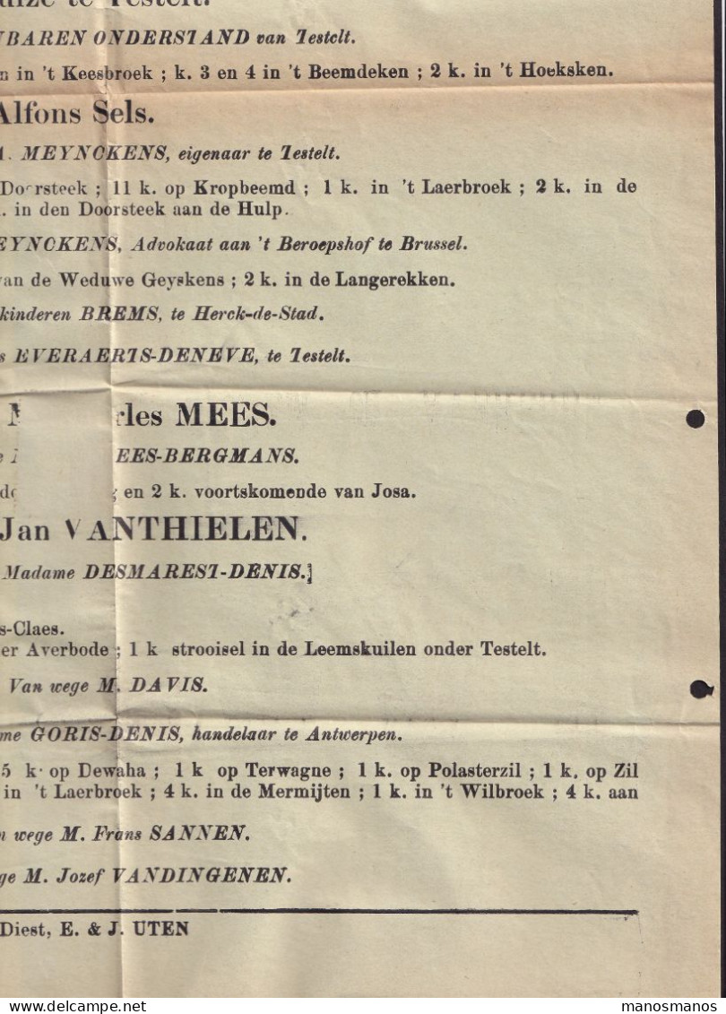 DDEE 888 -- Affiche Complète TP Cérès 10 C  DIEST 1935 à ANDERLECHT - Ventes à TESTELT , SICHEM , AVERBODE - 1932 Ceres And Mercurius