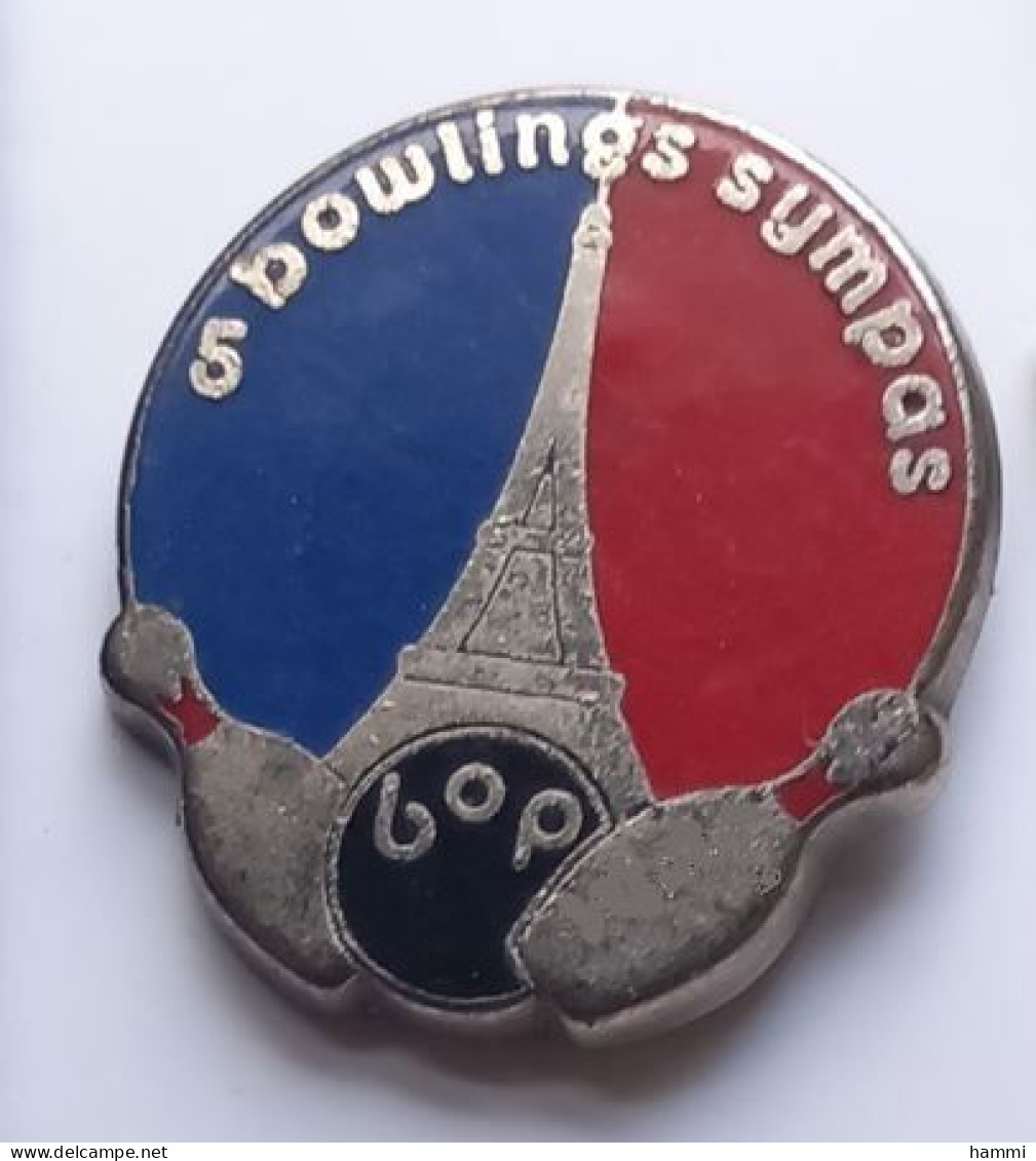 YY611 Pin's Bowling BOP 5 Bowlings Sympas Tour Eiffel Paris Qualité EGF Achat Immédiat - Bowling