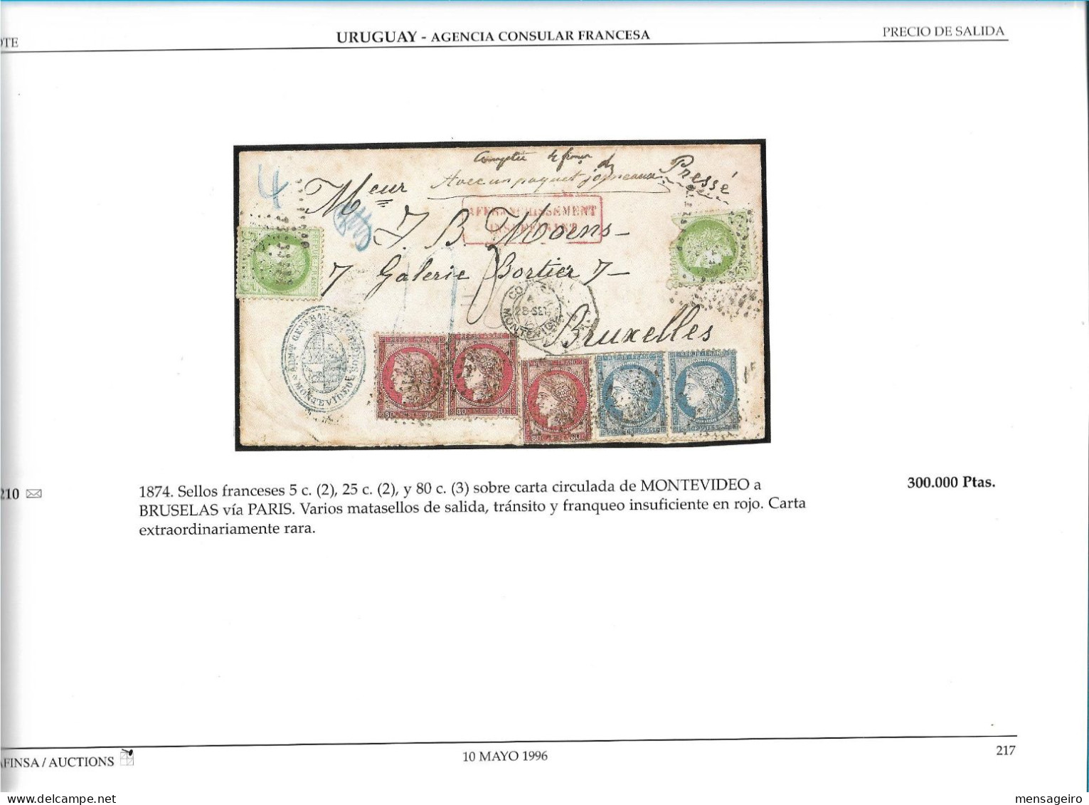 (LIV) - COLECCION DE ECUADOR MARTIN DE BUSTAMENTE Y SELECCION DE PAISES IBEROAMERICANOS AFINSA AUCTIONS CATALOG 1996 - Philatélie Et Histoire Postale