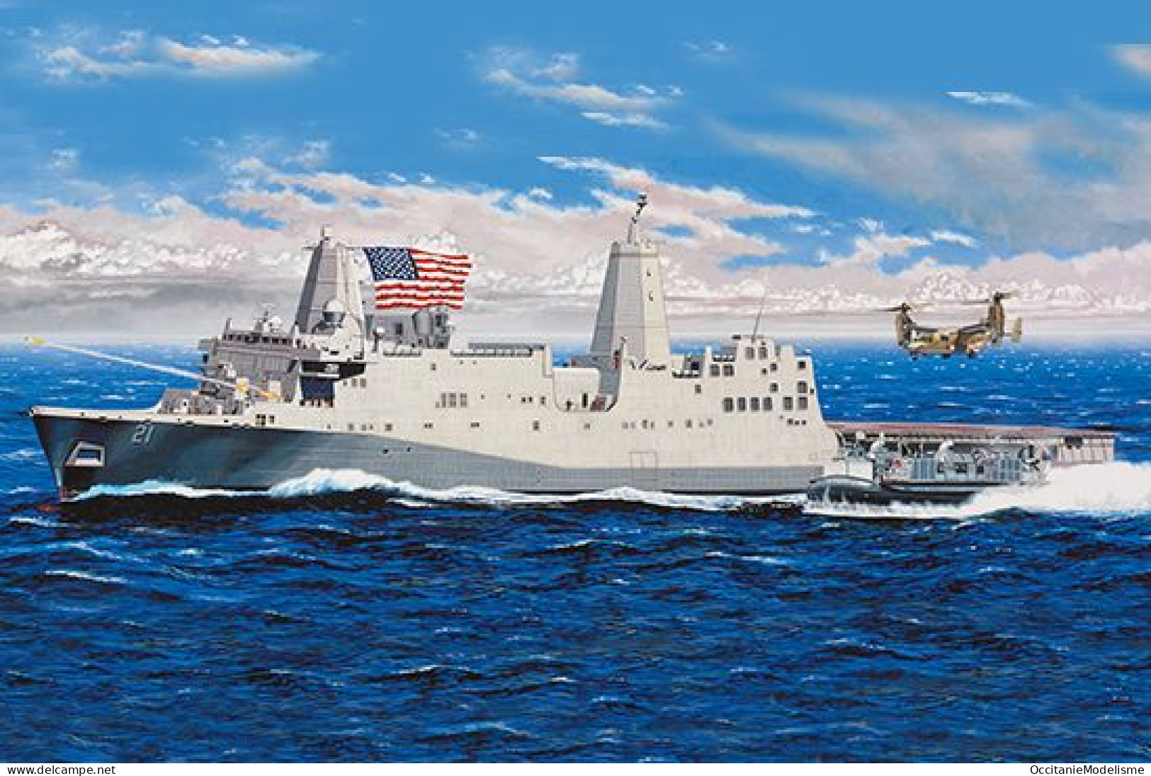 Trumpeter - Navire Amphibie USS NEW YORK LPD-21 Marine Maquette Kit Plastique Réf. 05616 Neuf NBO 1/350 - Barcos