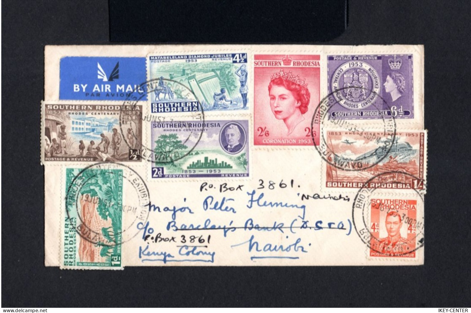 12994-SOUTHERN RHODESIA.-AIRMAIL BRITISH COVER BULAWAKO To NAIROBI (kenya).1953.Enveloppe AERIEN - Southern Rhodesia (...-1964)