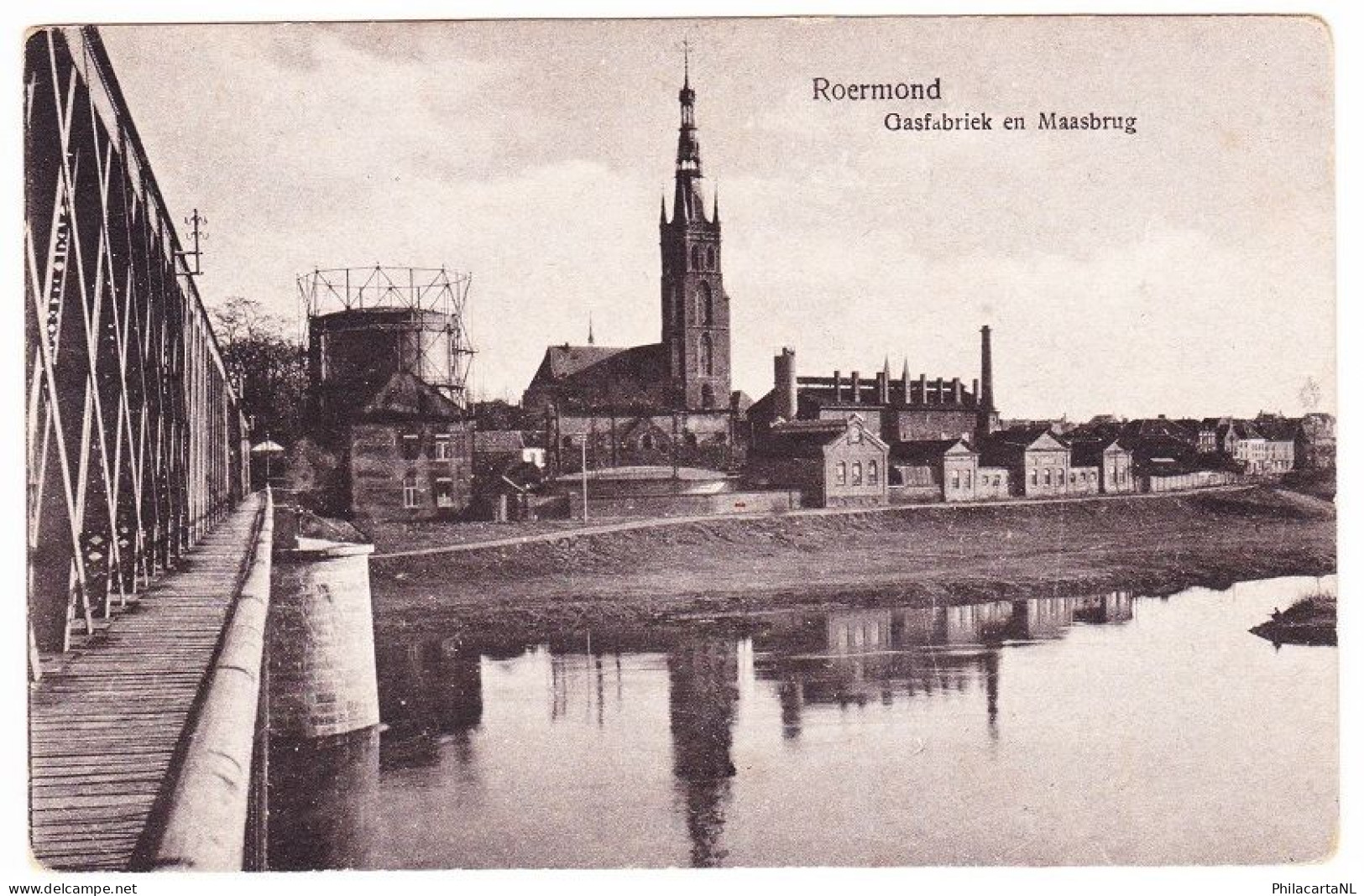 Roermond - Gezicht Op Maasbrug En Gasfabriek - Roermond