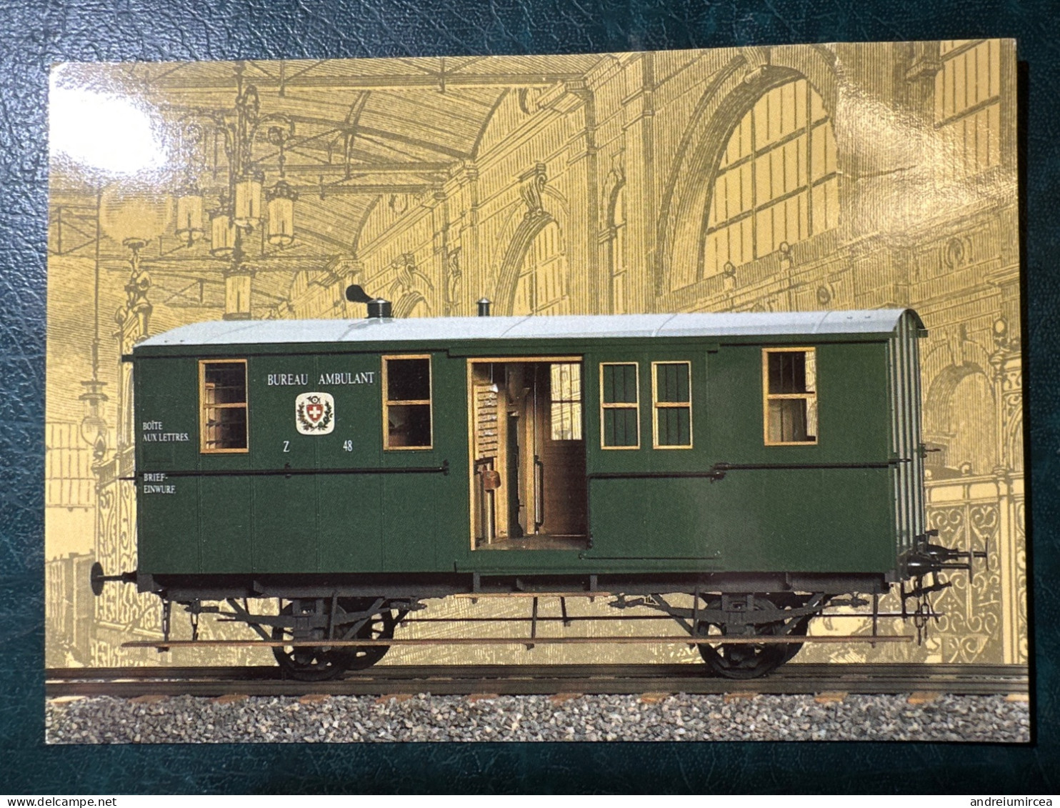 1990 PTT Bildpostkarte Stationery Card Swiss Bahnpostwagen 1857 - Poste