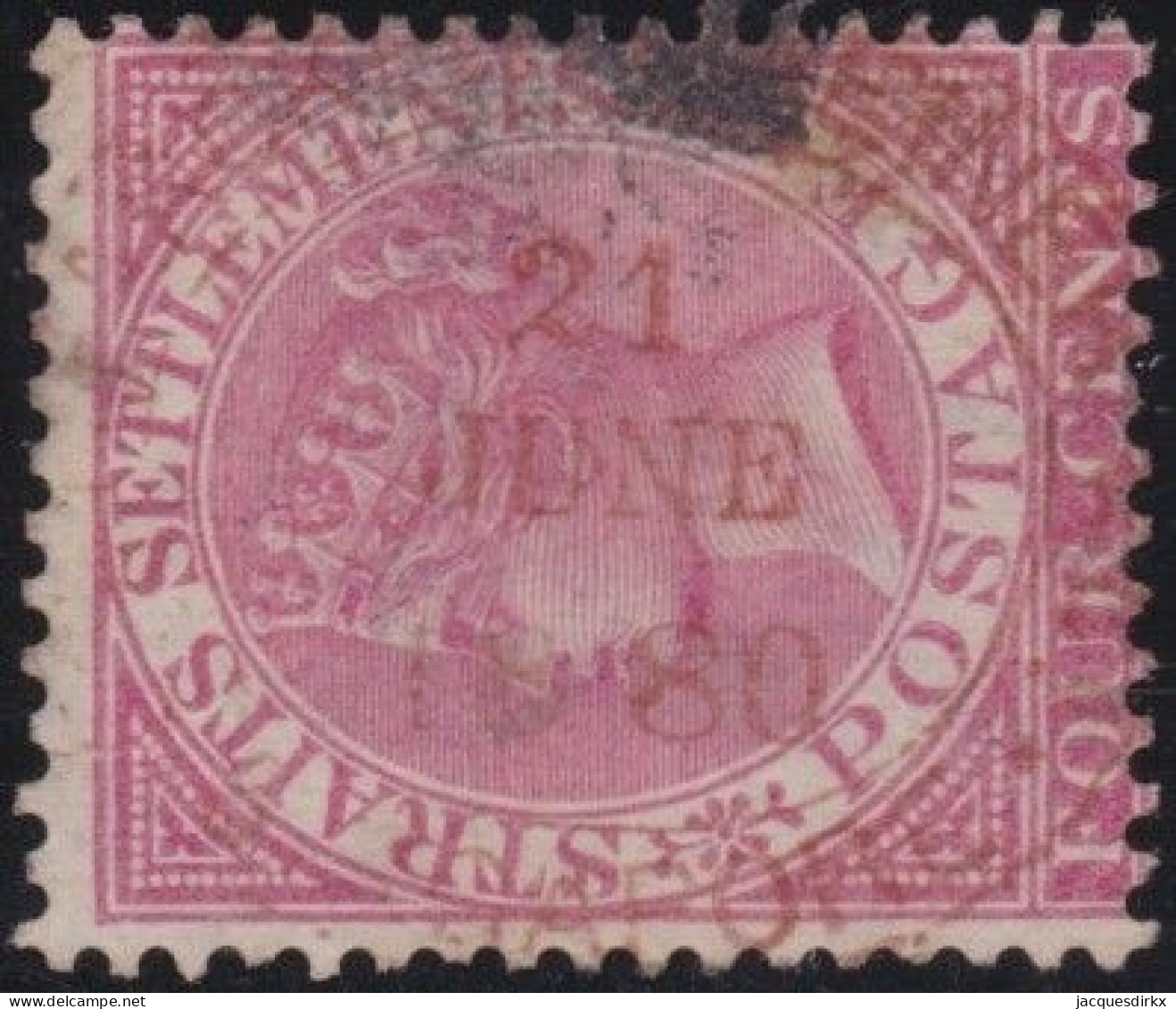 Straits Settlements  .    SG    .   12    (2 Scans)  . 21 June 1880  .    O    .  Cancelled - Straits Settlements