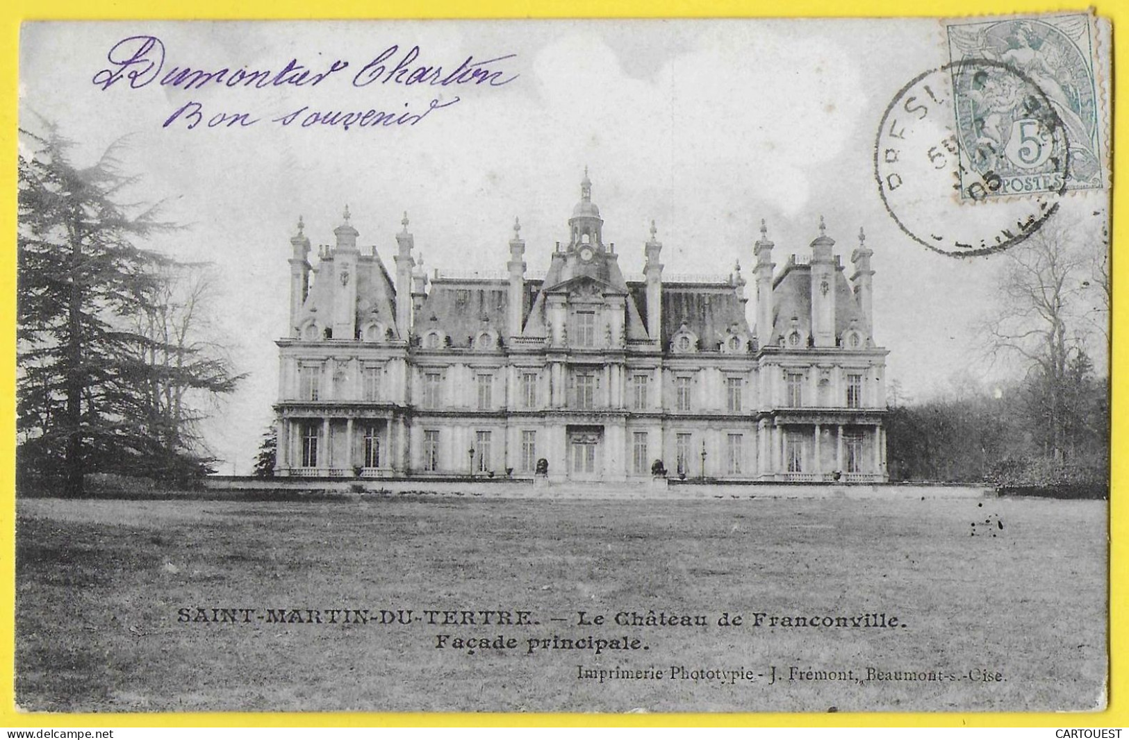 CPA FRANCONVILLE St MARTIN DU TERTRE  Le Château 1905 - Saint-Martin-du-Tertre