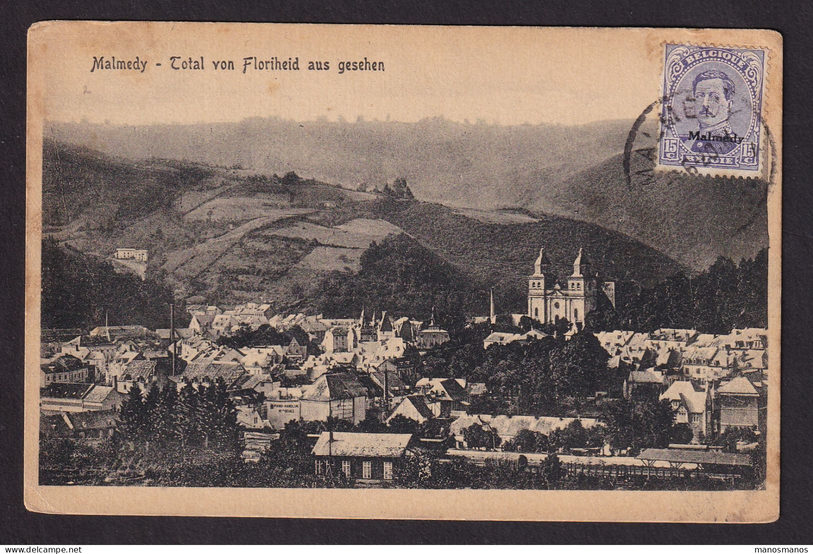 DDEE 895 --  CANTONS DE L'EST -  Carte-Vue TP Albert Surchargé MALMEDY - MALMEDY 1920 à UCCLE - OC55/105 Eupen & Malmédy