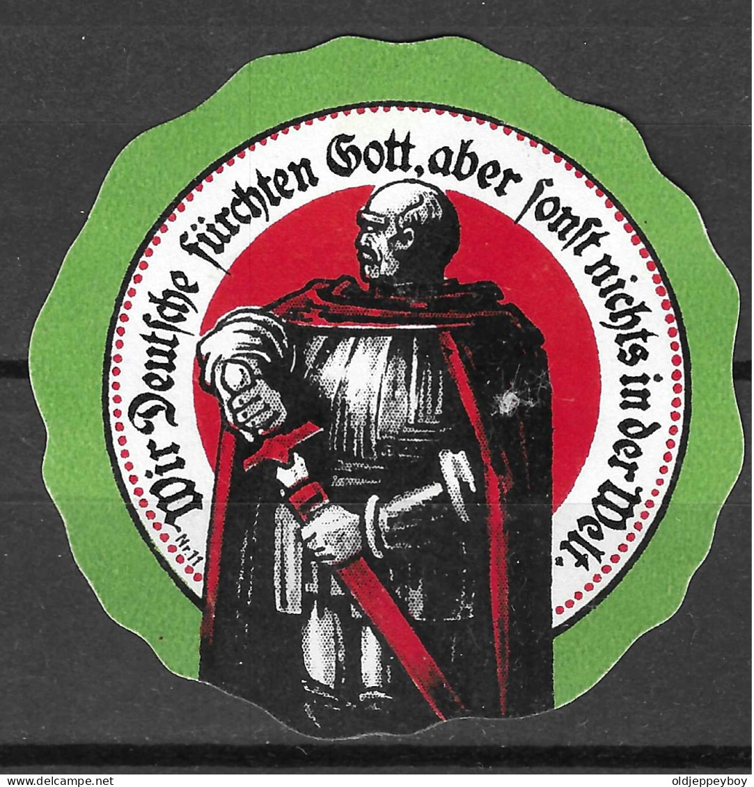 1914 DEUTSCHLAND WW1 GERMANY Propaganda Reklamemarke VIGNETTE Wir Deutsche Fürchten Gott, Aber Sonst Nichst In Der Welt - WW1