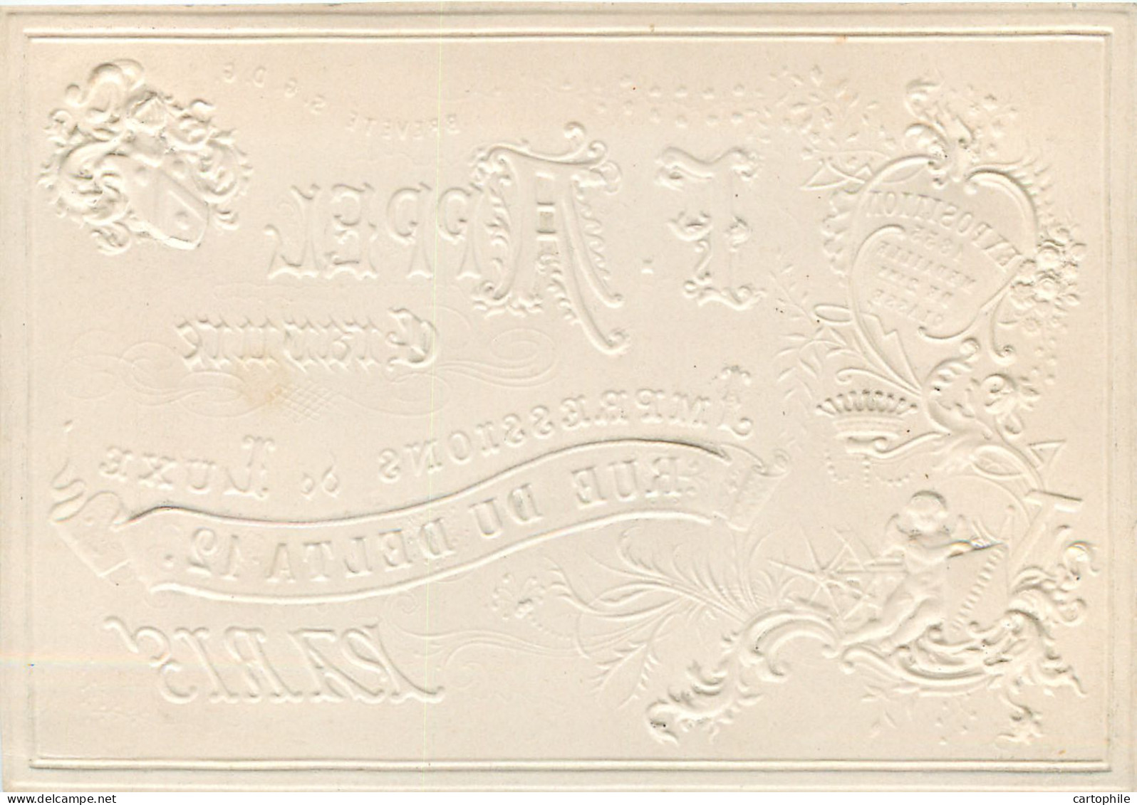 75 - PARIS - Belle Carte Publicitaire Gaufree Du Graveur F. Appel Sis 12 Rue Du Delta - Médaillé à L'Exposition De 1855 - Sin Clasificación
