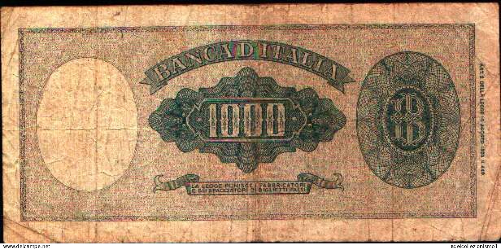 49438) 1000 LIRE ITALIA ORNATA DI PERLE MEDUSA 20/03/1947 BB+ - 1000 Liras