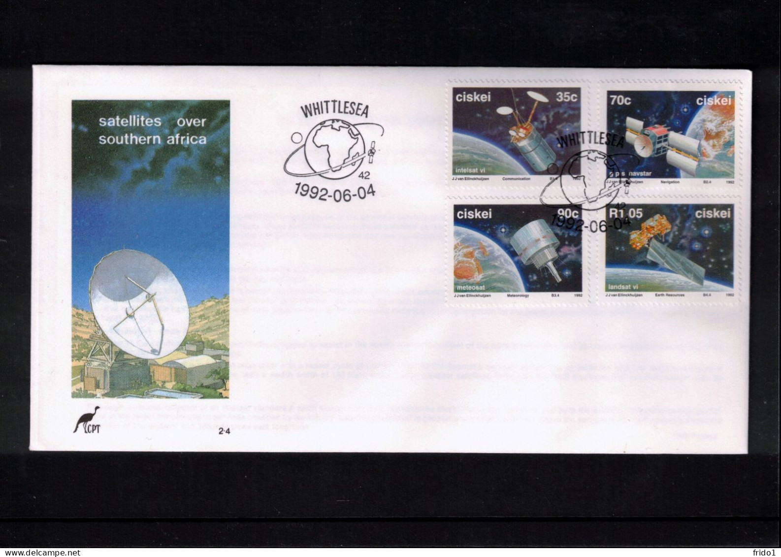 Ciscei 1992 Space / Weltraum  Satellites Over Southern Africa FDC - Afrique