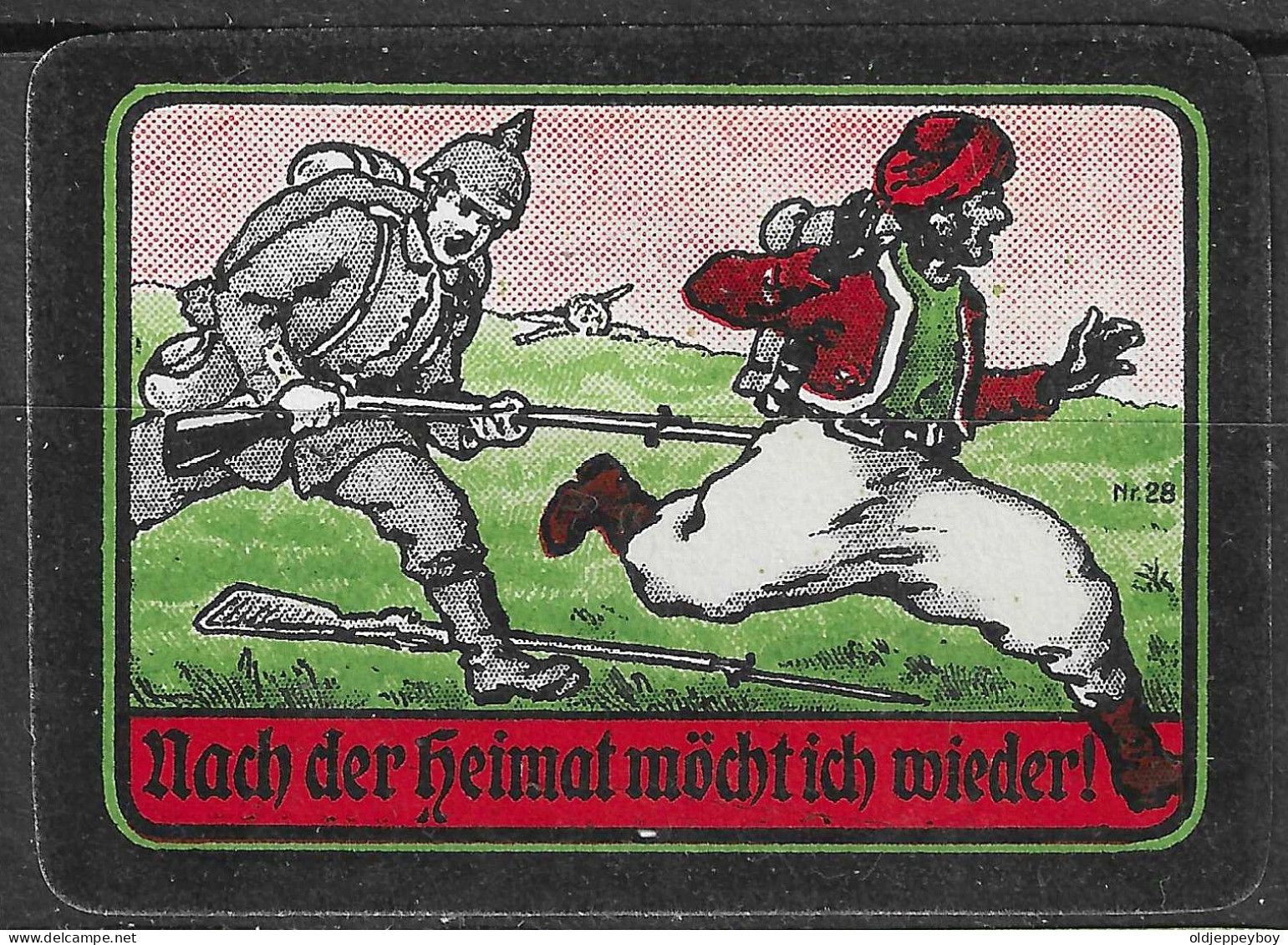 1914 DEUTSCHLAND WW1 GERMANY Propaganda Reklamemarke VIGNETTE Nach Der Heimat Möcht Ich Wieder TURK RUNS BACK HOME - Guerre Mondiale (Première)