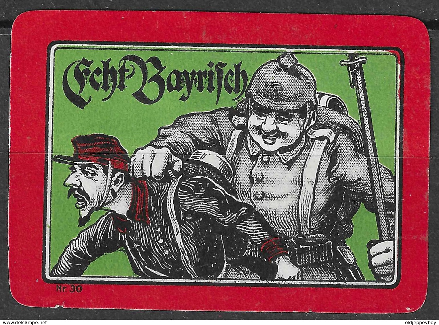 1914 DEUTSCHLAND WW1 GERMANY Propaganda Reklamemarke VIGNETTE Echt Bayrisch - WW1