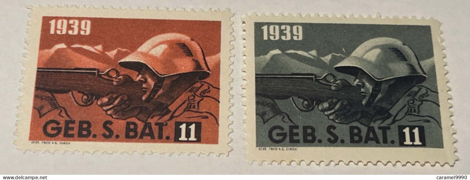 Schweiz Swiss Soldatenmarken 1939 GEB. S. 5. Bat 11 Z 24 - Vignetten