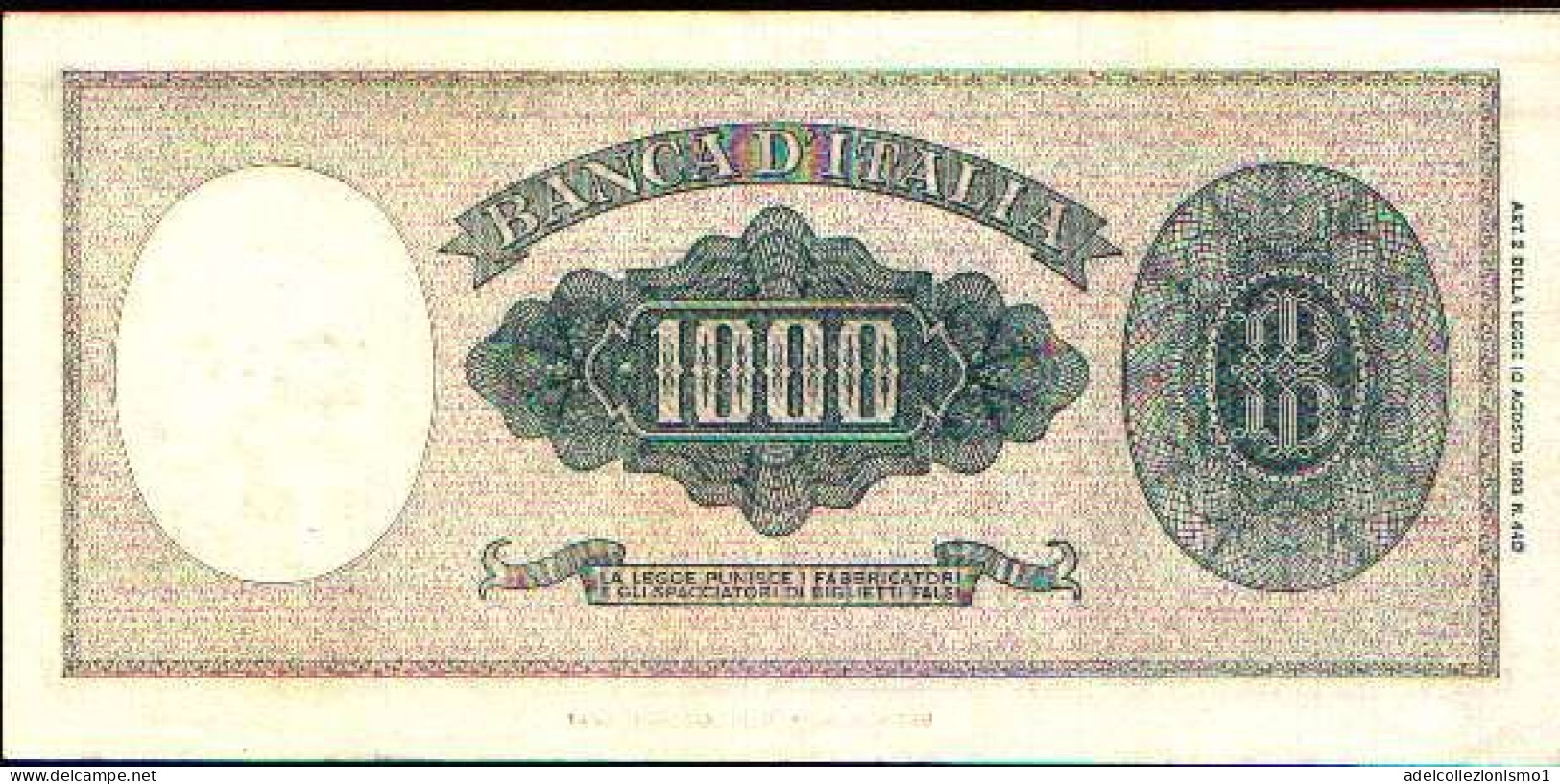 49452) 1000 LIRE ITALIA ORNATA DI PERLE MEDUSA 20/03/1947 SUPERBA - 1000 Liras