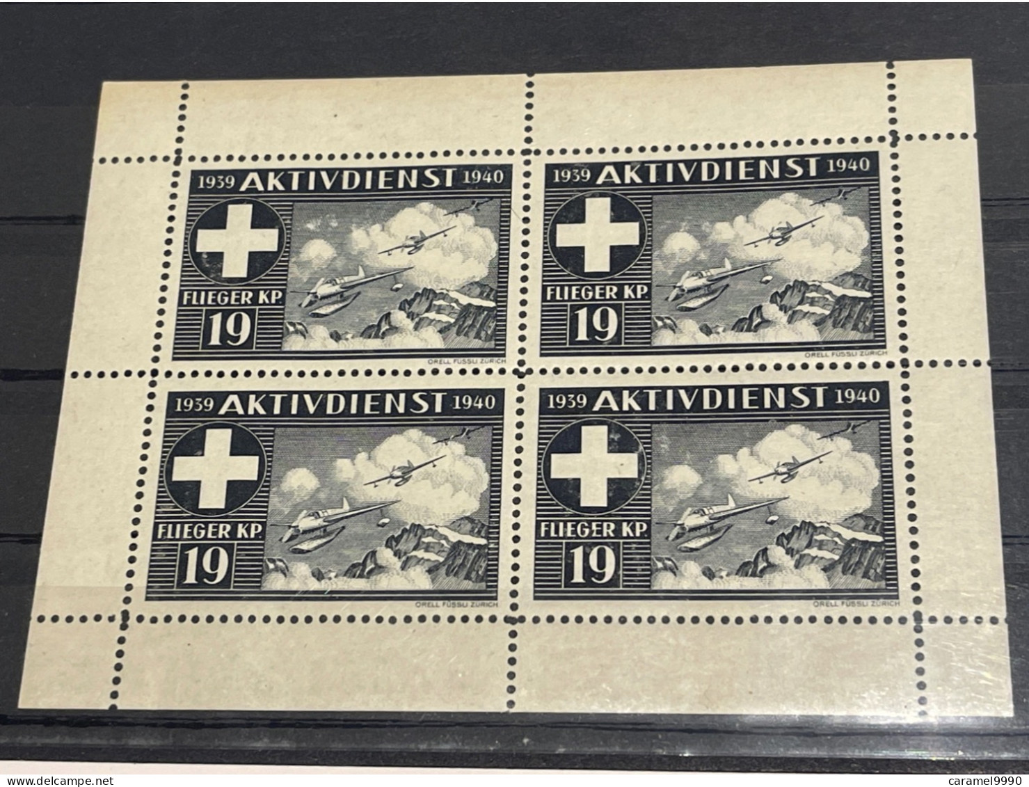Schweiz Swiss Soldatenmarken.aktivdienst 1939 1940 Flieger Kp 19 Vliegtuig Oorlog Z 25 - Vignetten