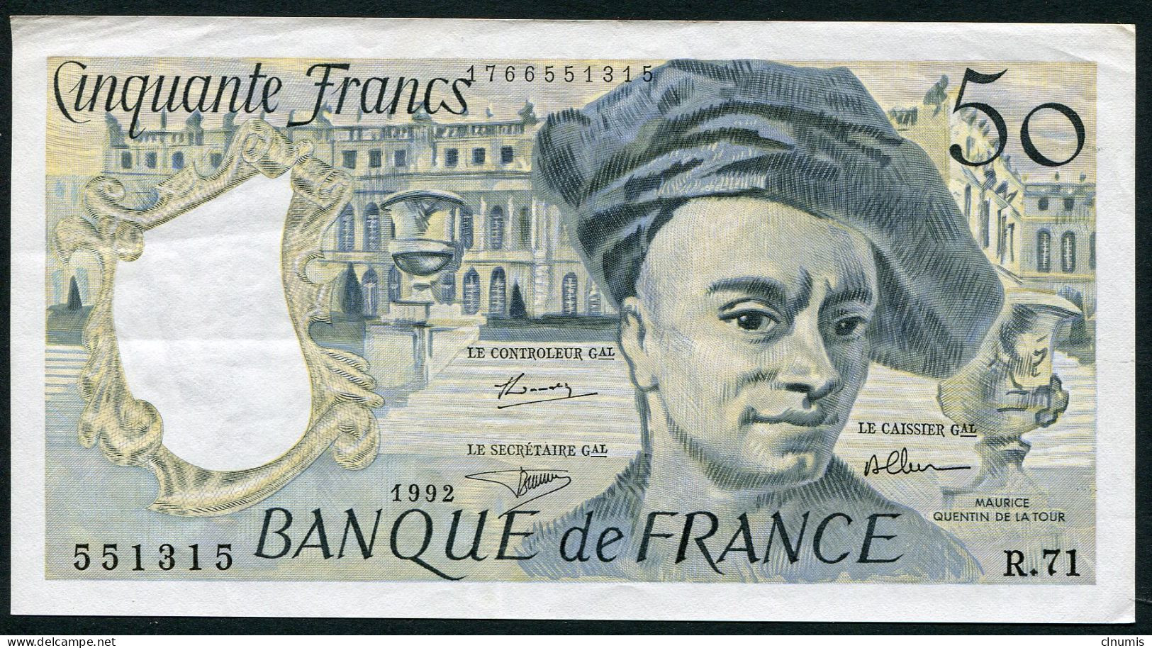 50 Francs Quentin De La Tour, 1992, Alphabet R. 71 - 50 F 1976-1992 ''quentin De La Tour''