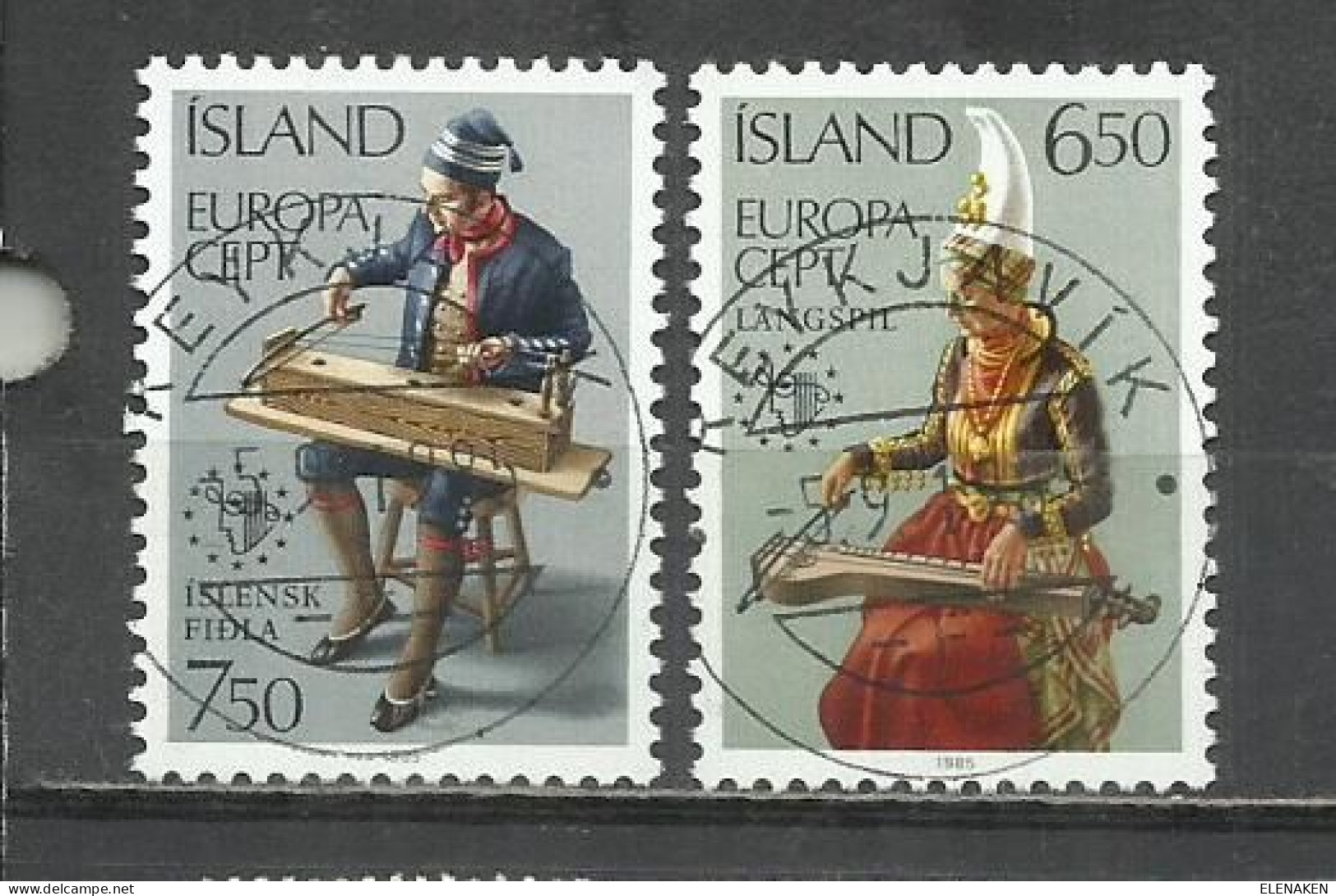 9321D-ISLANDIA SERIE COMPLETA 1985 Nº 585/586 SERIE EUROPA MATASELLOS ESPECIAL - Gebraucht