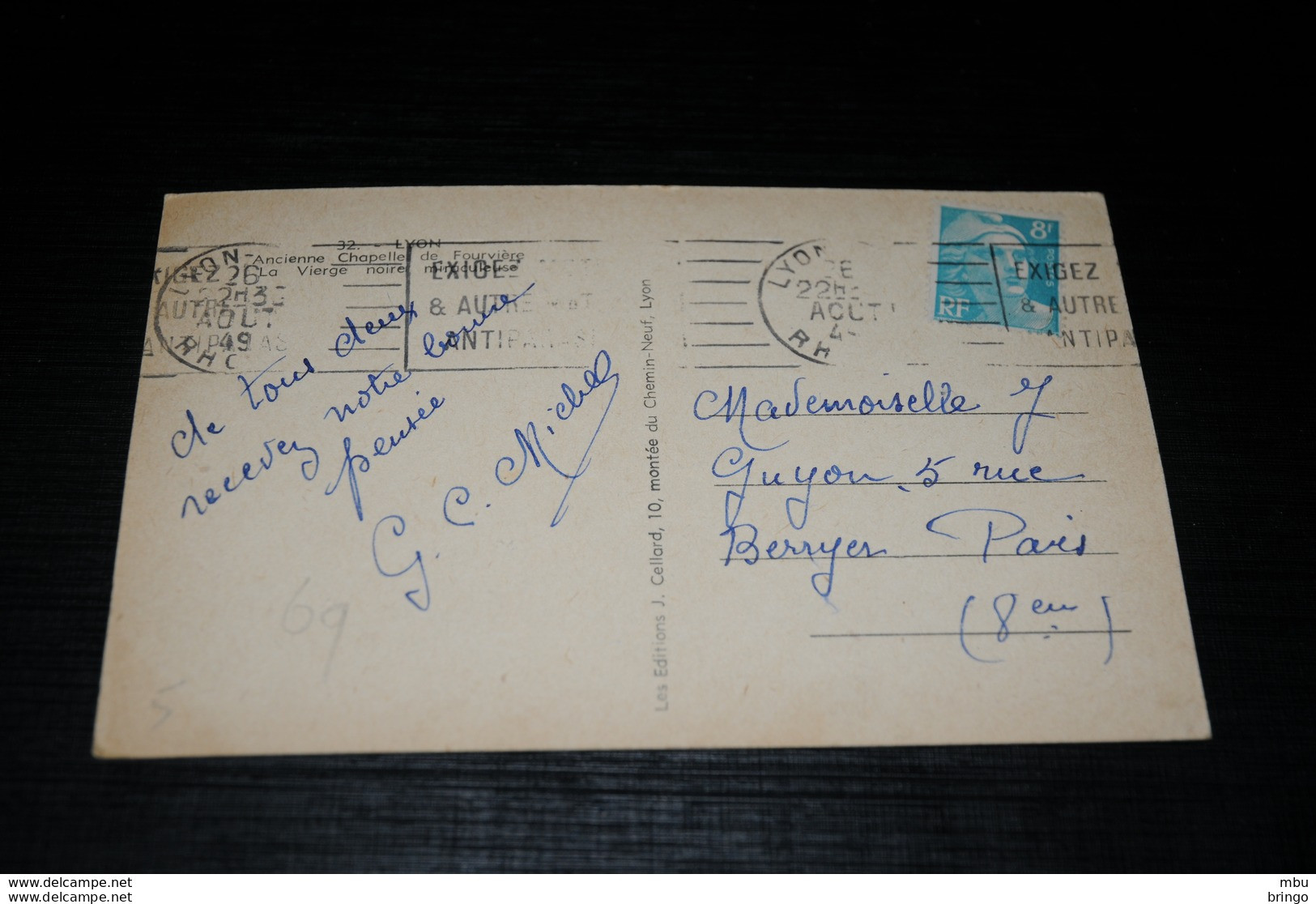 A9269      ANCIENNE CHAPELLE DE FOURVIERE, LA VIERGE - 1949 - Andere & Zonder Classificatie