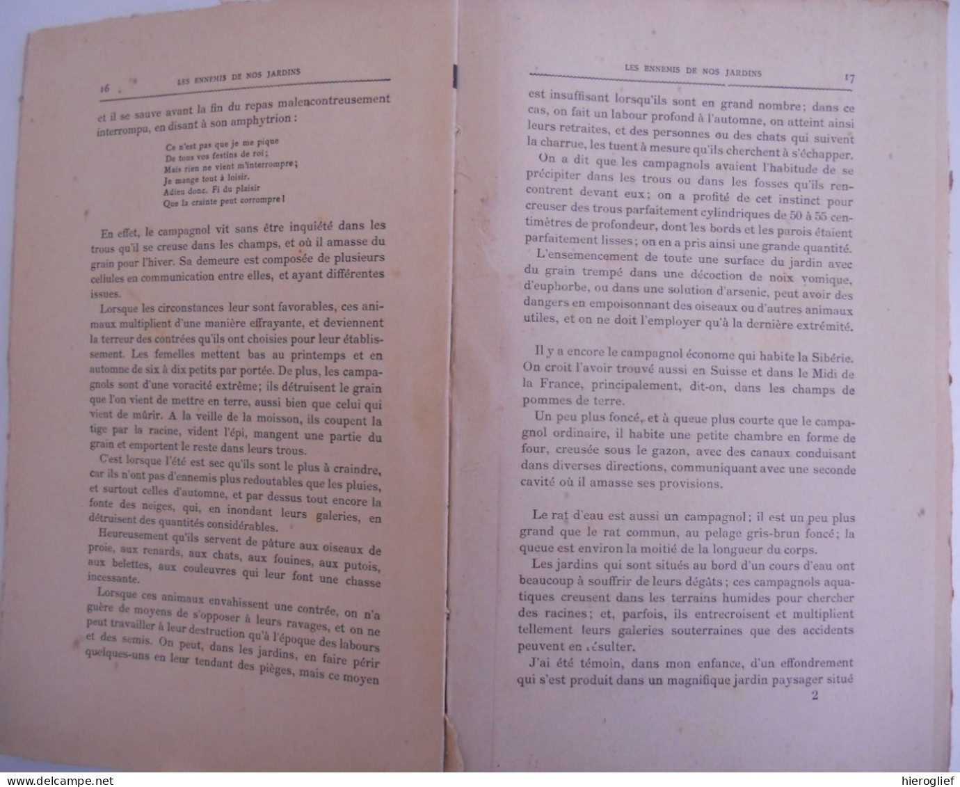 Les Ennemies De Nos JARDINS Par L. Laforest / Abbeville Paillart Mammifères Oiseaux Insectes Maladies - Natur