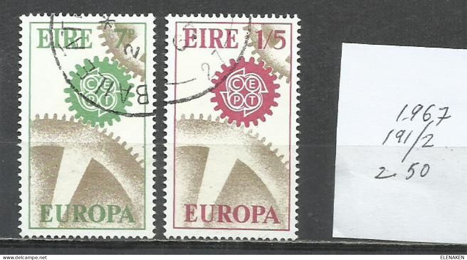 9321E-SERIE COMPLETA IRLANDA EIRE EUROPA 1967 Nº 191/192 - Gebraucht