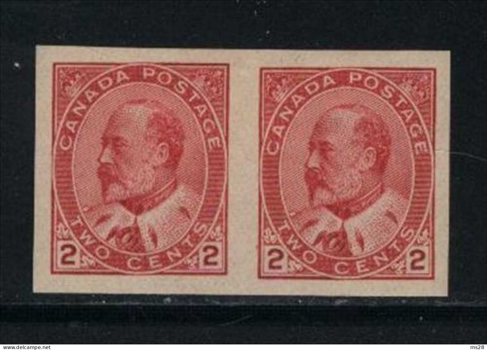 Canada Unitrade # 90a Pair ( Z1 ) HINGED Queen Victoria Value $ 60.00 - Unused Stamps