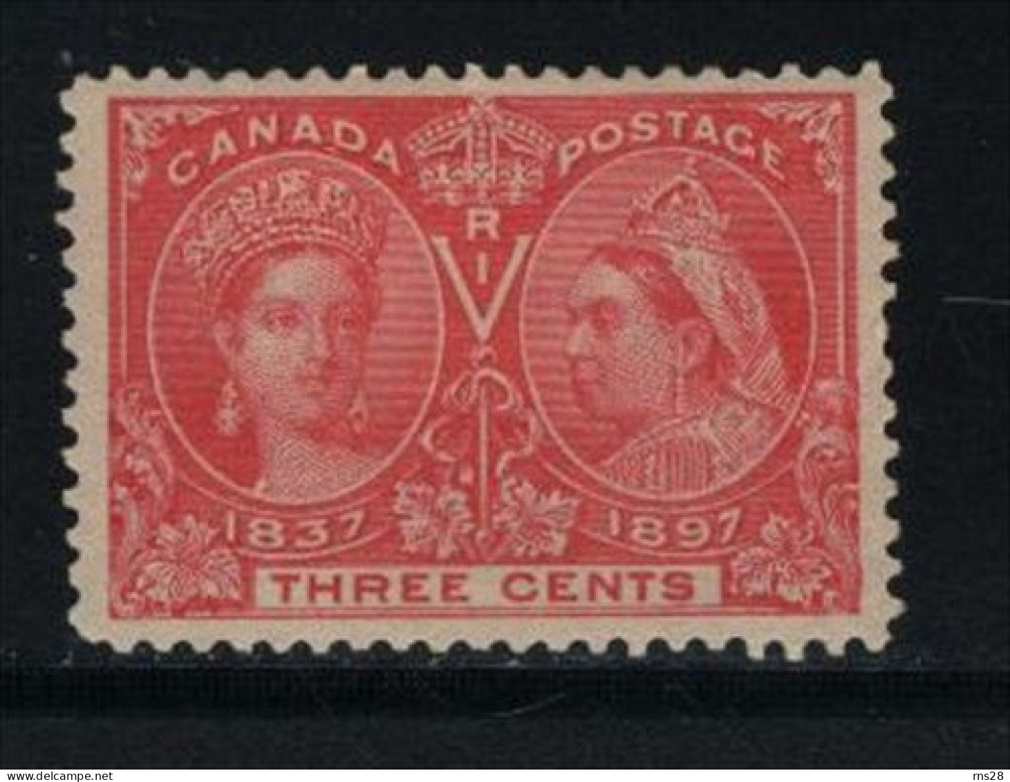 Canada Scott # 53 ( Z9 ) HINGED Queen Victoria Value $ 17.50 - Ungebraucht