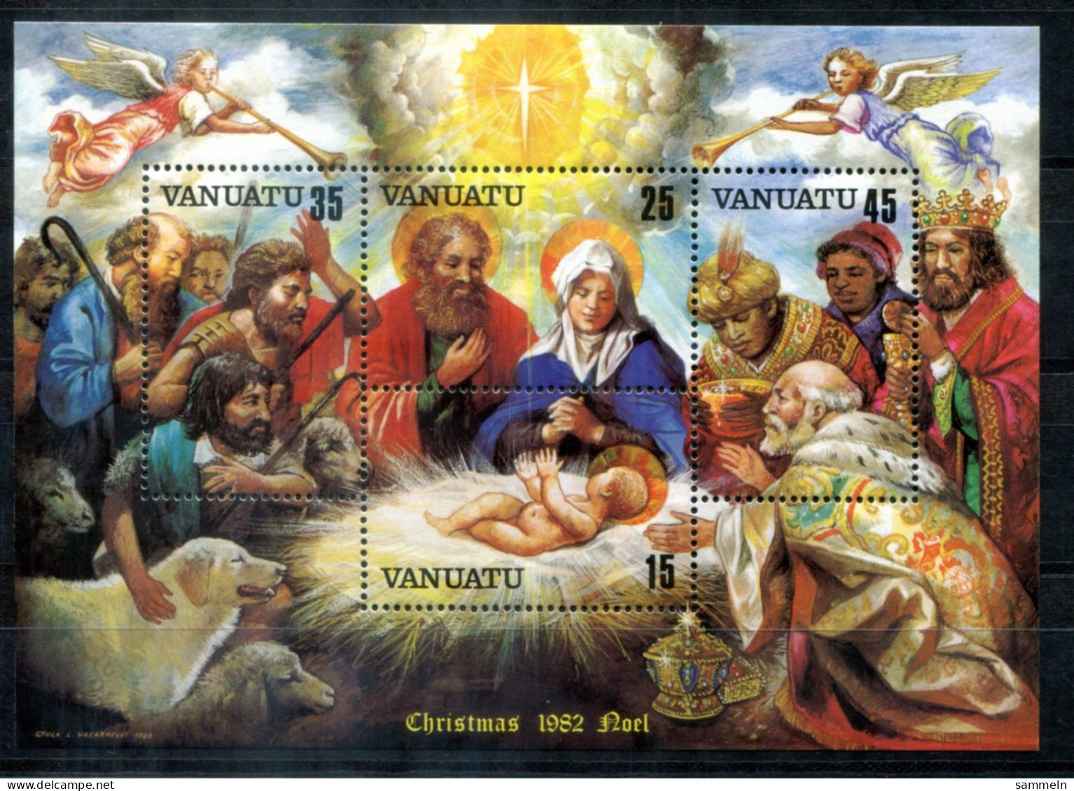 VANUATU Block 3, Bl.3 Mnh - Weihnachten, Christmas, Noël, Hund. Dog, Chien - Vanuatu (1980-...)