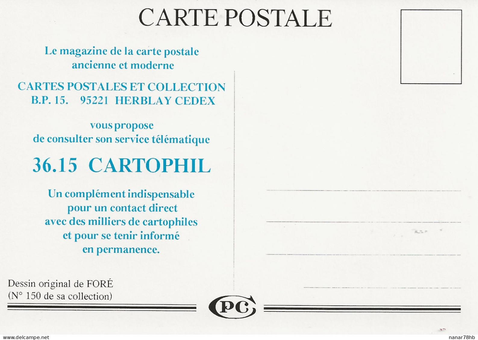 CPM 3615 Cartophil, Le Minitel De CPC (dessin De Fore) - Fore