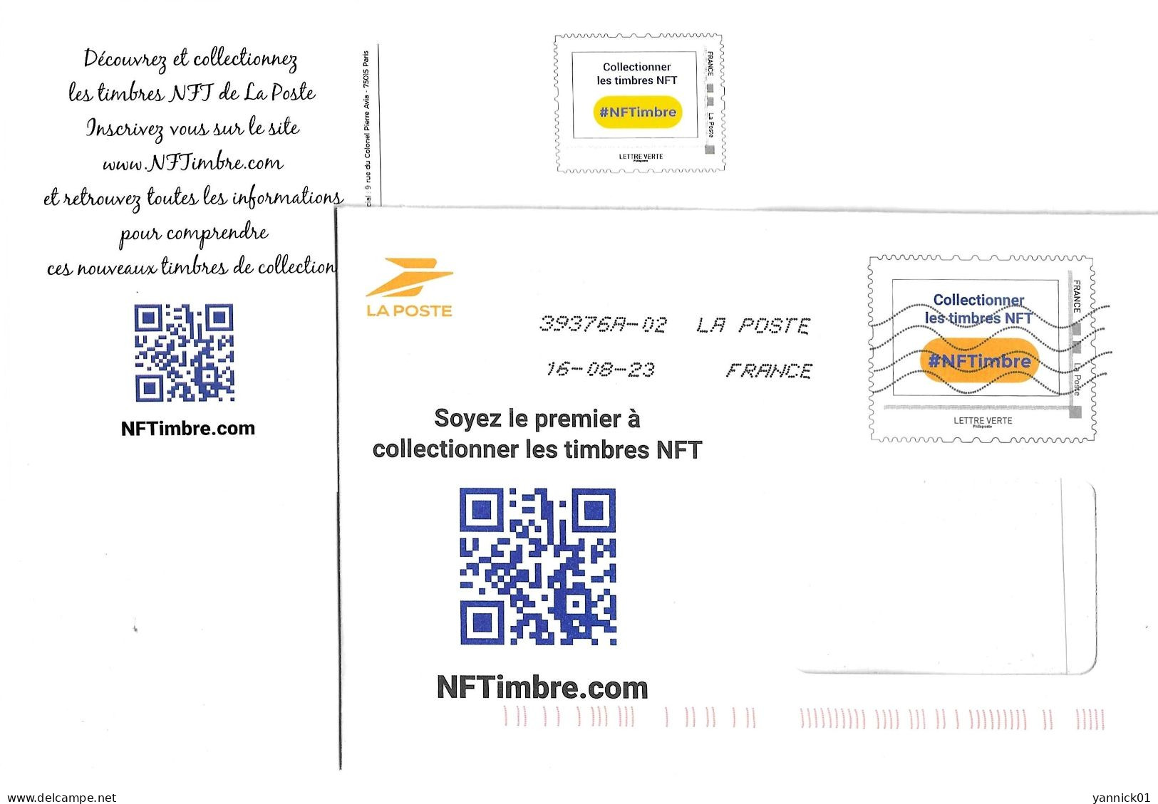 NFT TIMBRE DOCUMENTS PUBLICITAIRES - PAP - Briefe U. Dokumente