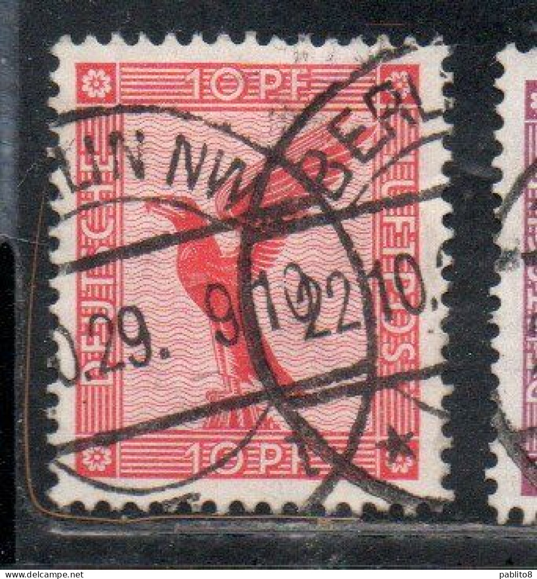 GERMANY GERMANIA GERMAN REICH EMPIRE IMPERO 1926 1927 AIR MAIL POSTA AEREA GERMAN EAGLE 10pf USED USATO OBLITERE' - Luchtpost & Zeppelin