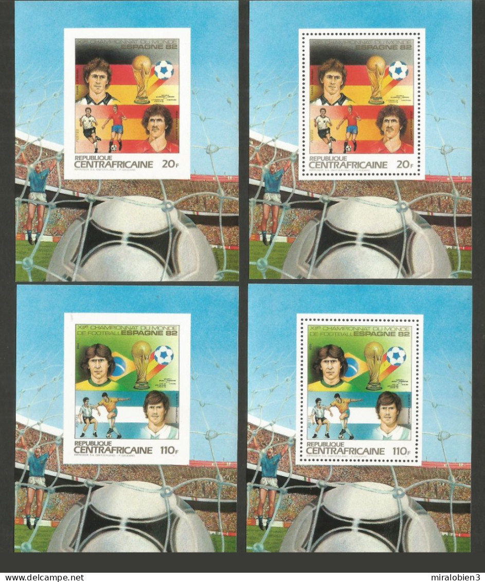 REPUBLICA CENTROAFRICANA YVERT NUM. 581/582 ** NUEVOS DENTADOS Y SIN DENTAR COPA DEL MUNDO DE FUTBOL ESPAÑA'82 - Centrafricaine (République)